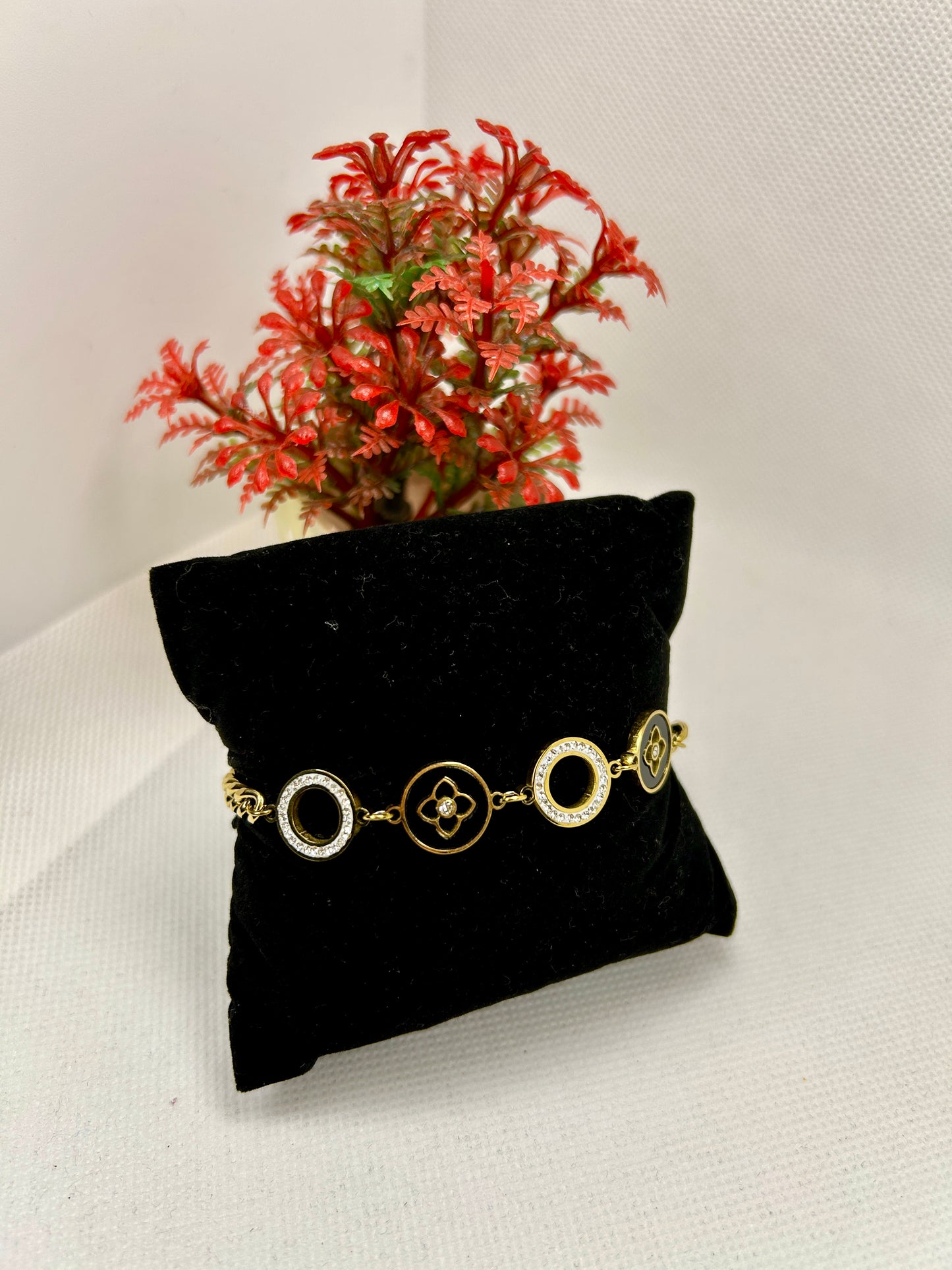 Round Circles with Zirconia Stainless Steel Bracelet