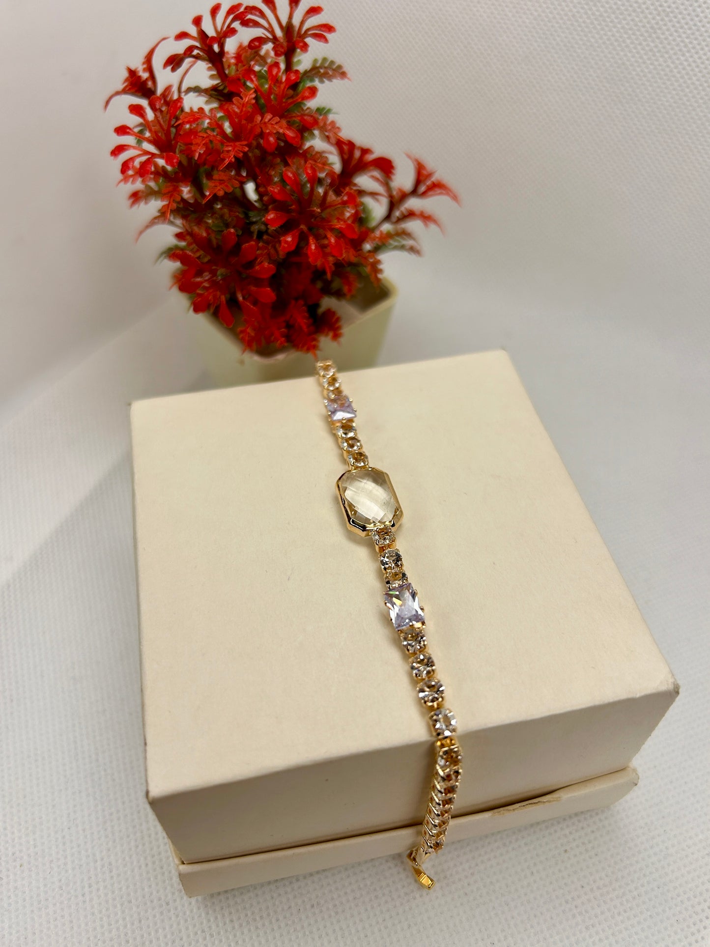 Double Mirror Zircon Stone Bracelet