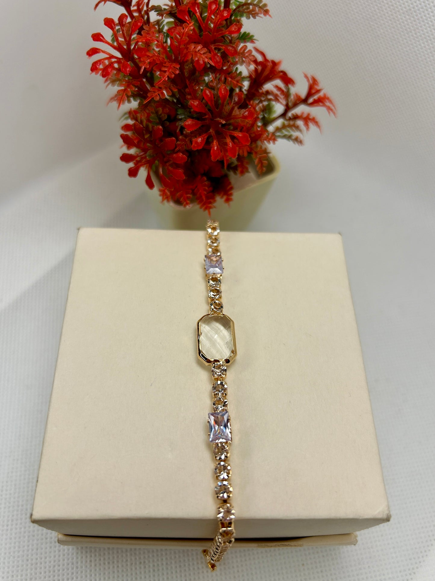 Double Mirror Zircon Stone Bracelet