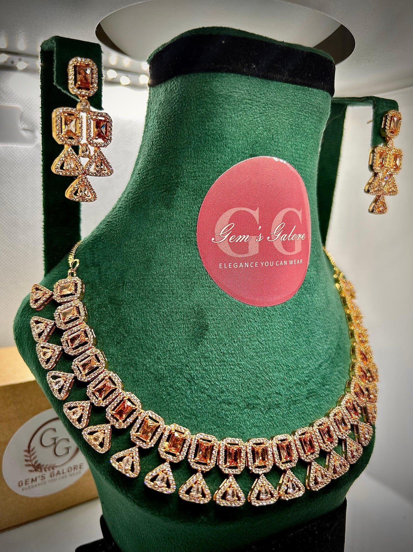 Champegne Zircon Stone Carat Set