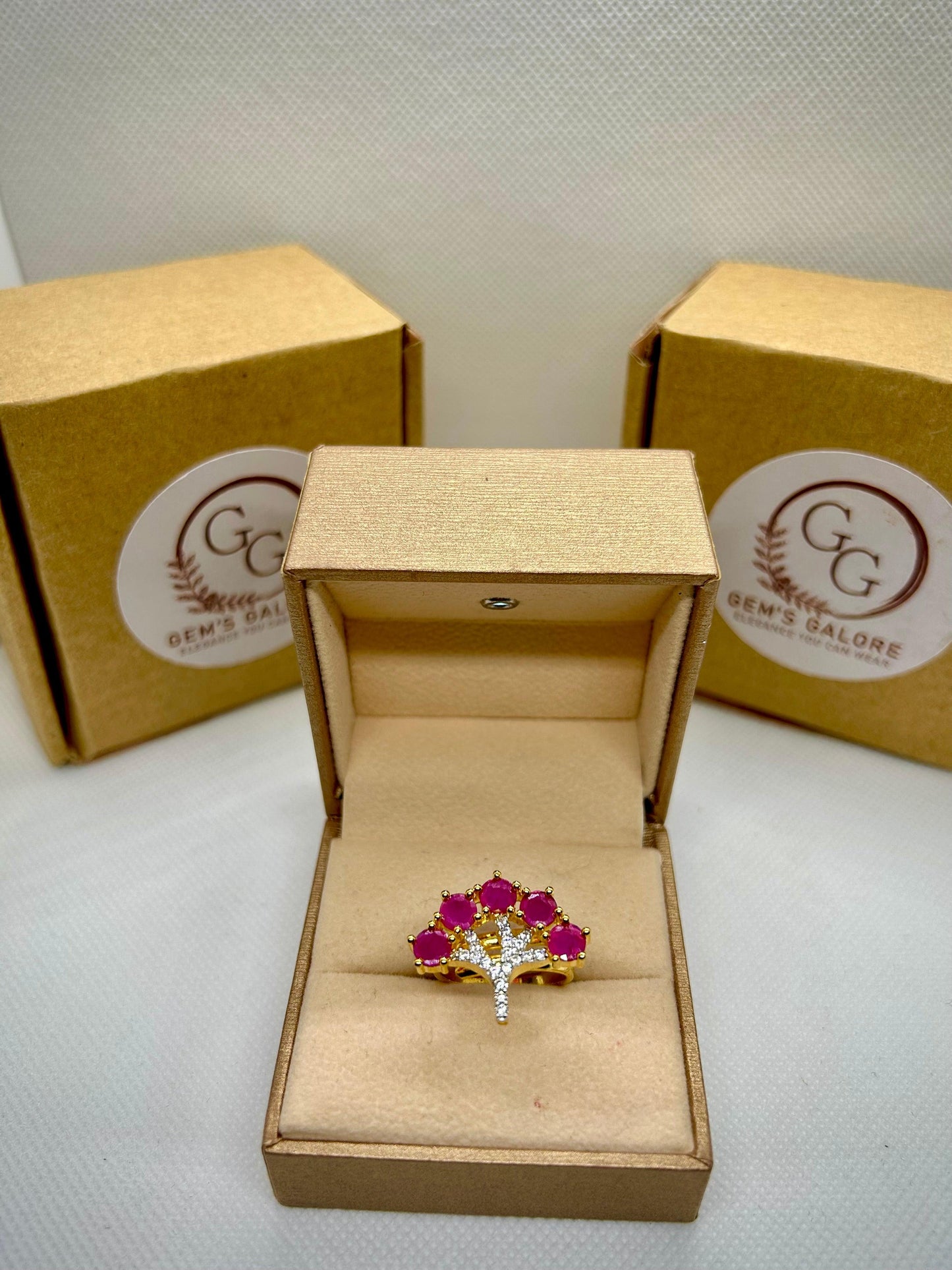 Tree Shape Zircon Stones Carat Rings
