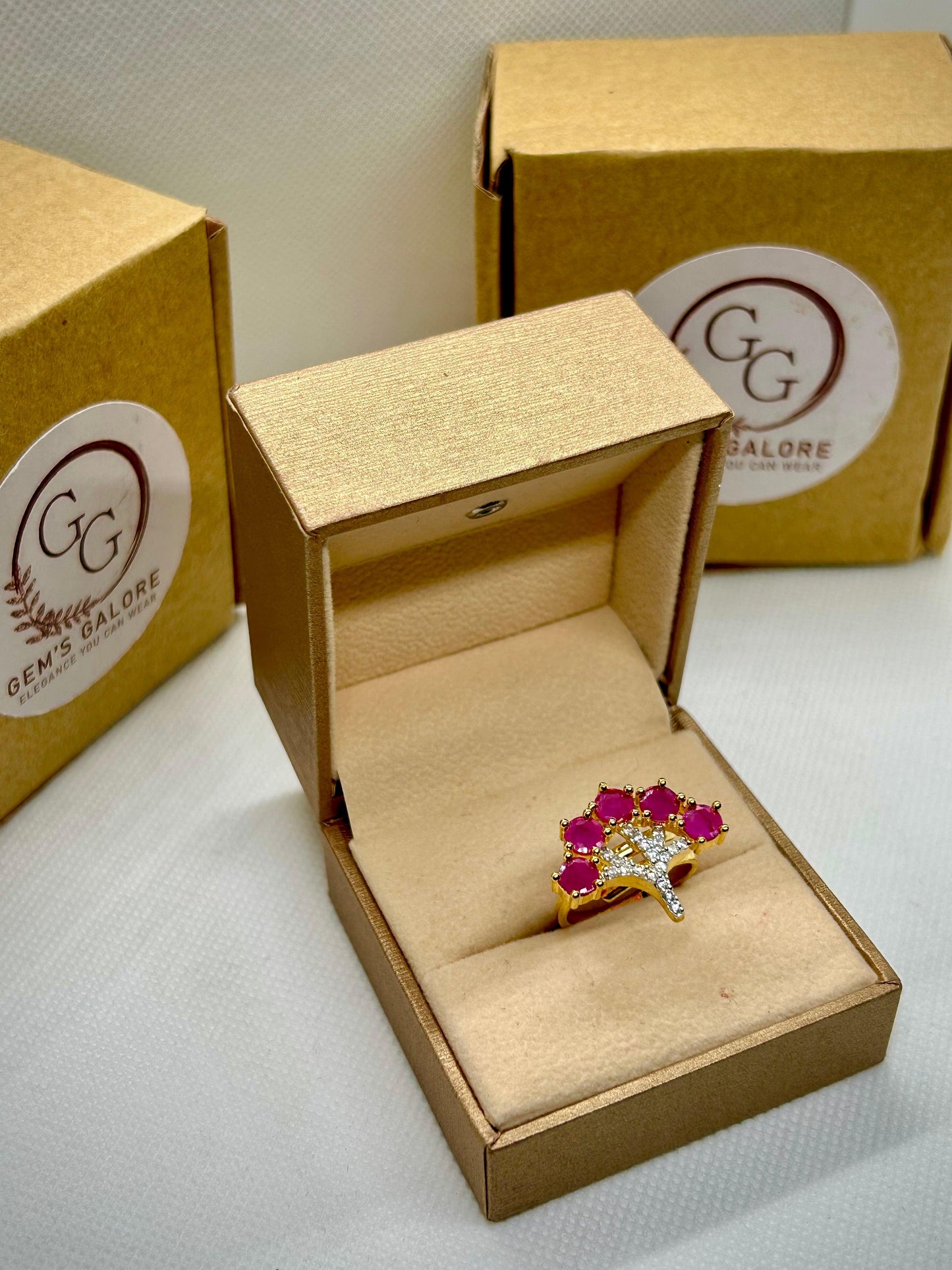 Tree Shape Zircon Stones Carat Rings