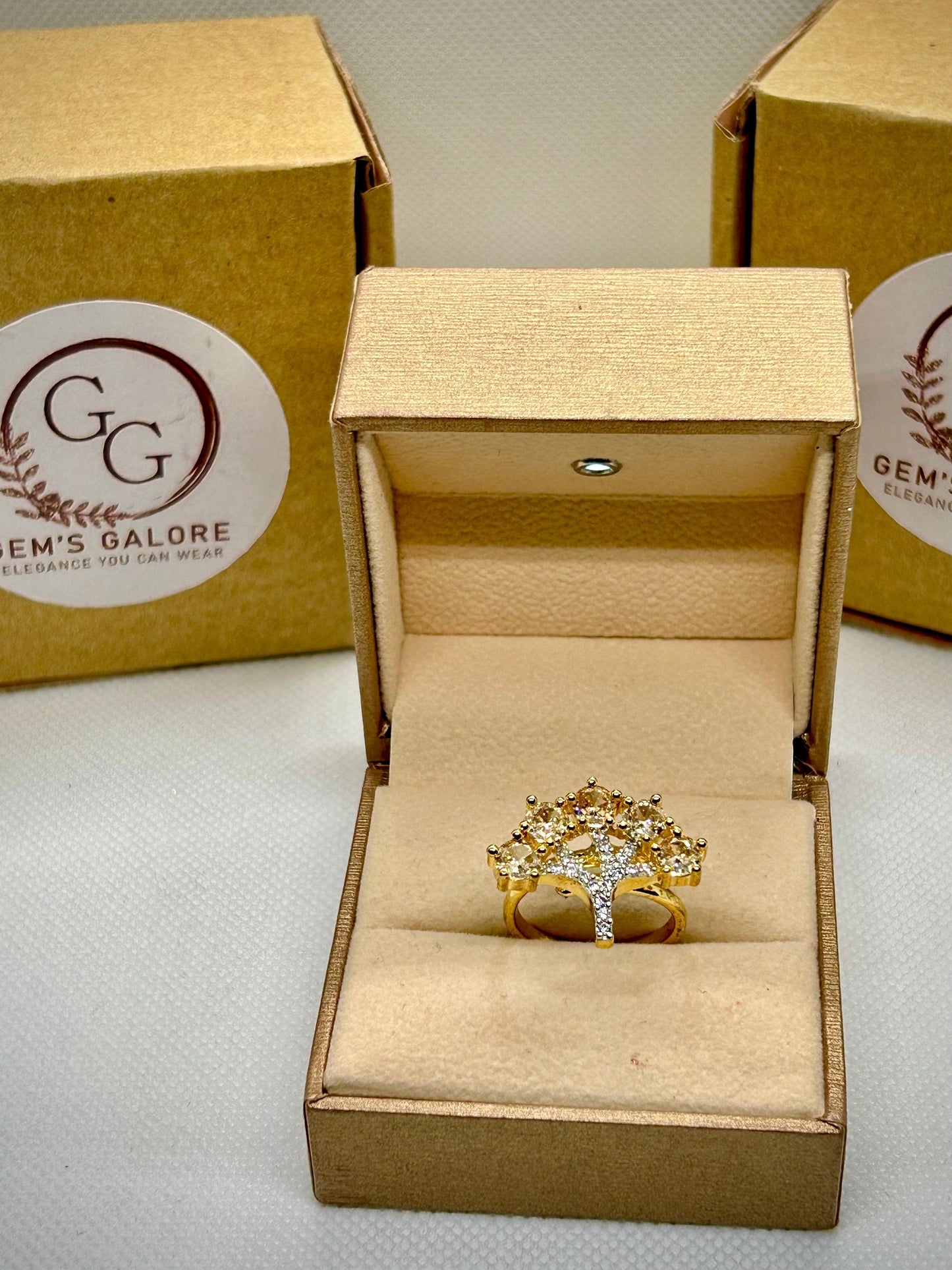 Tree Shape Zircon Stones Carat Rings