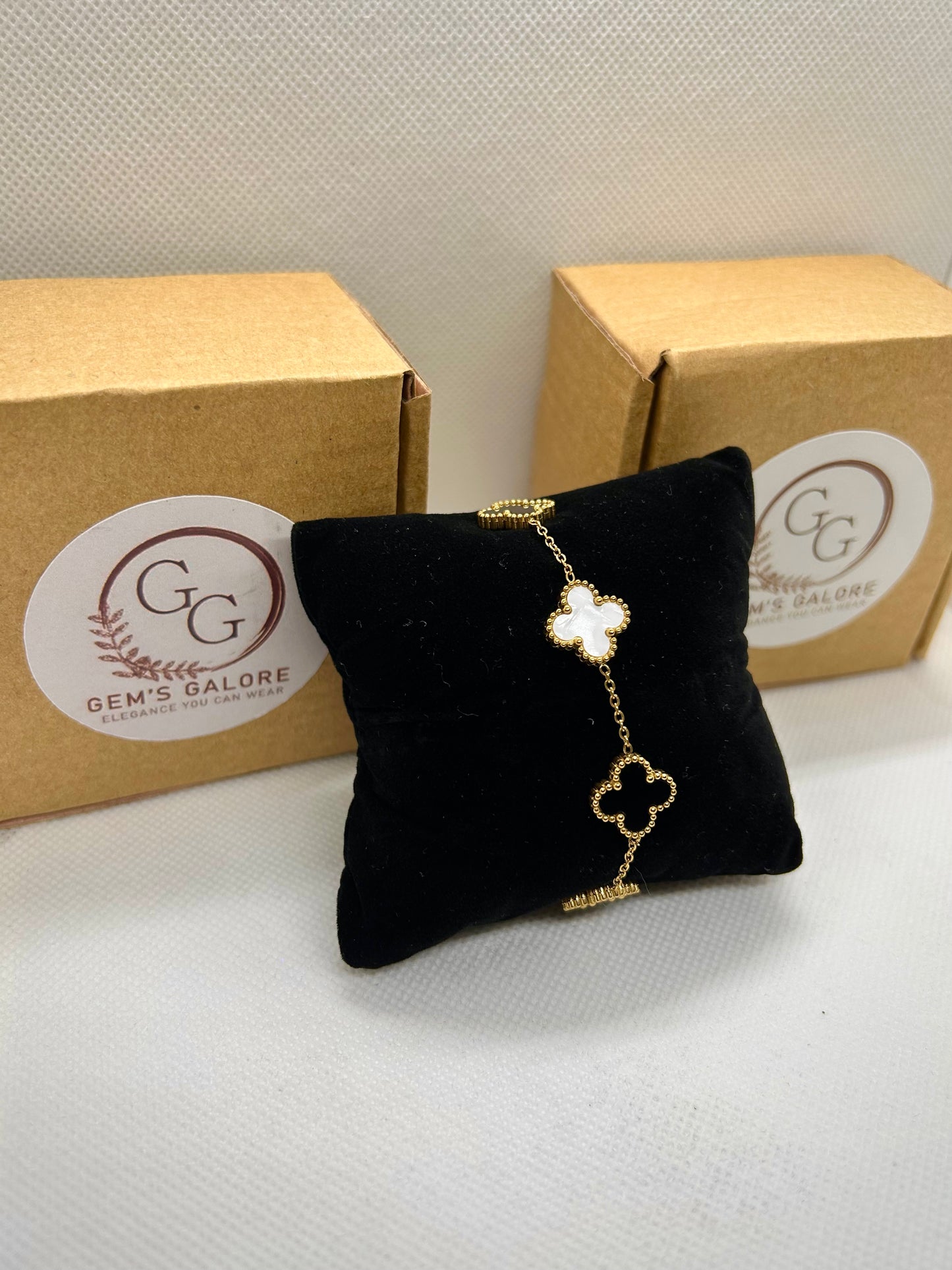 Clover Flower Stainless Steel Double Sided Bracelet