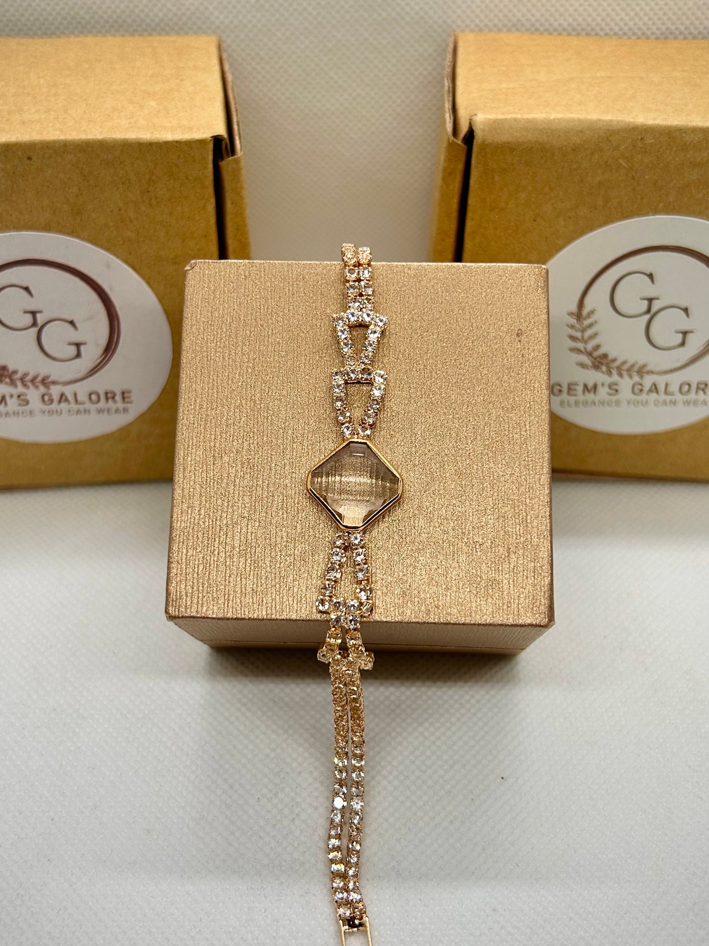 Double Shaded Mirror Zircon Stone Bracelet
