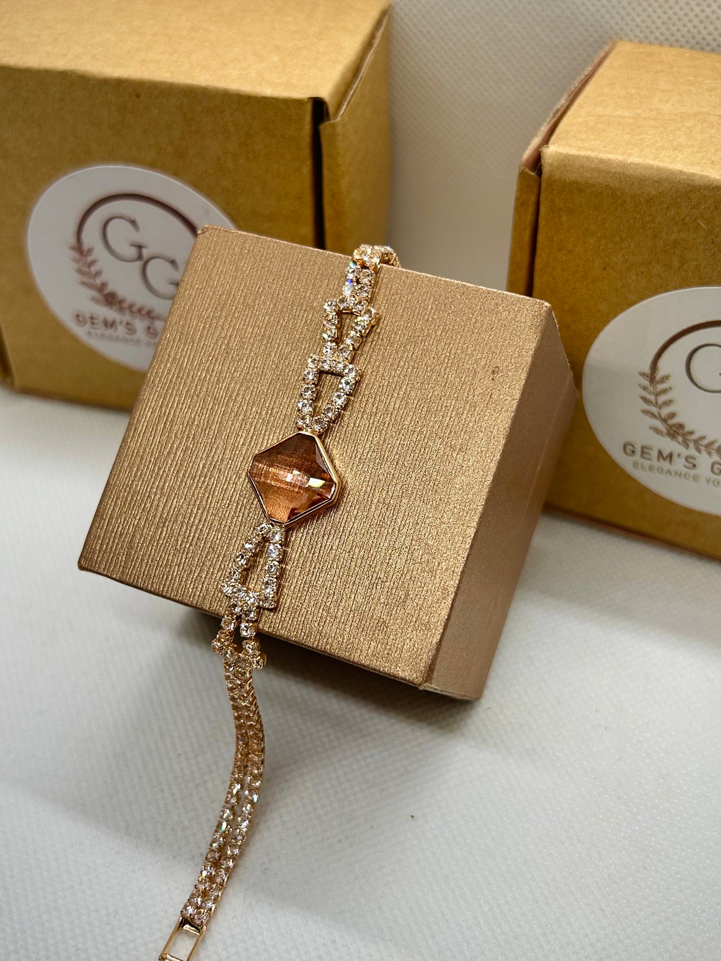 Double Shaded Mirror Zircon Stone Bracelet