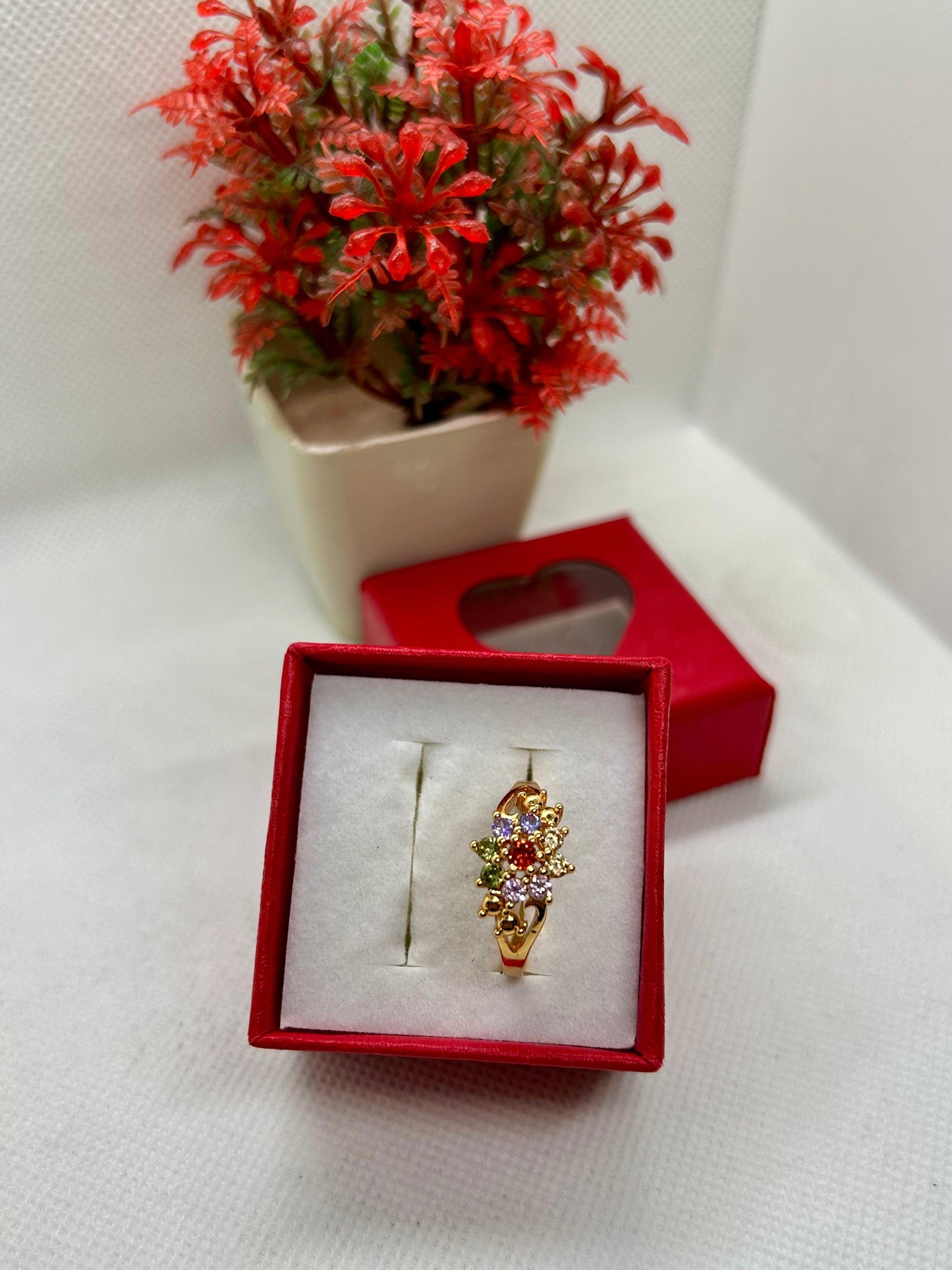Petal Perfection Crystal Stone Ring