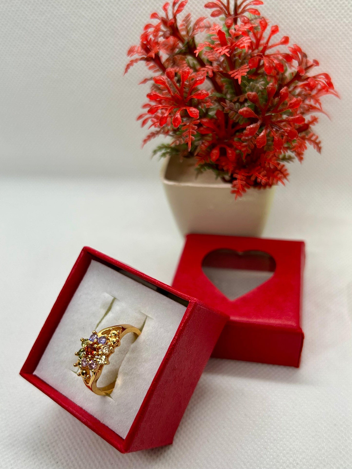 Petal Perfection Crystal Stone Ring