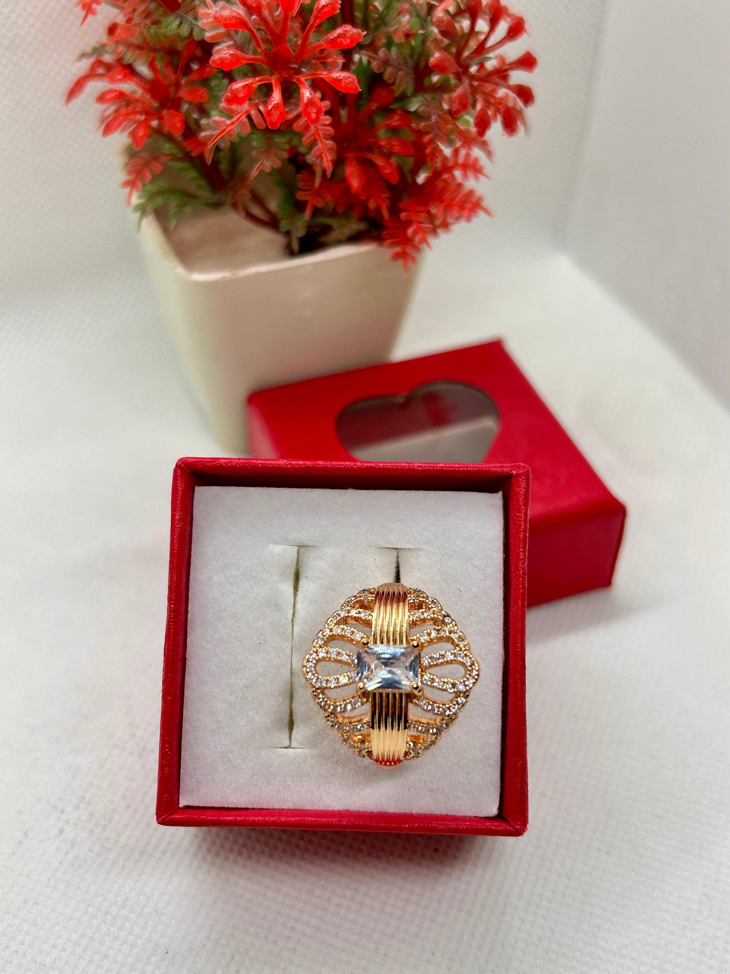 Infinity Shape Crystal Ring