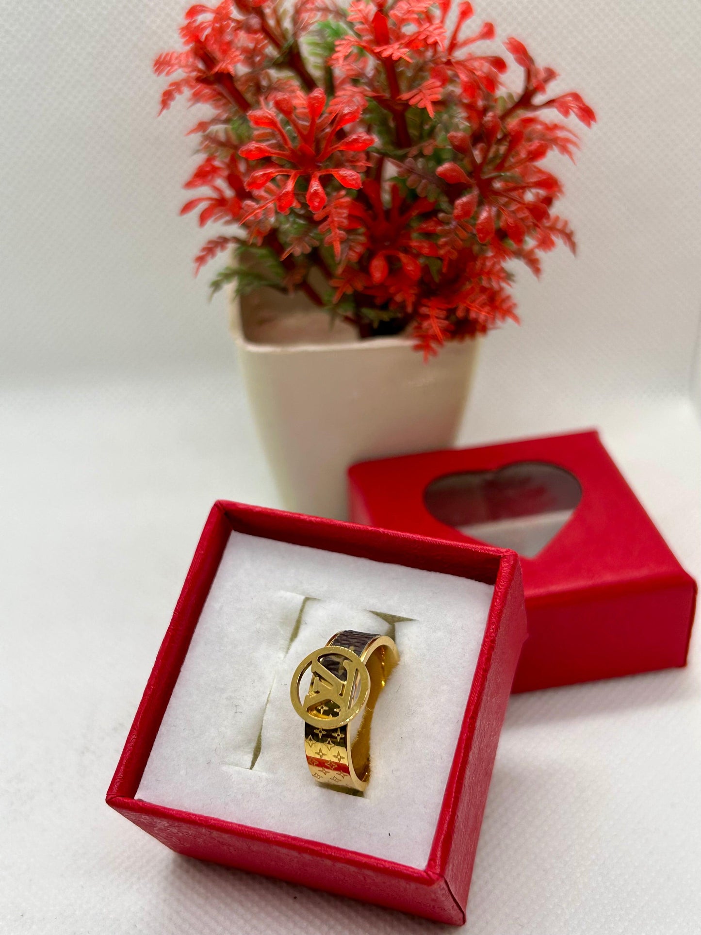 Varsace Stainless Steel Golden Ring