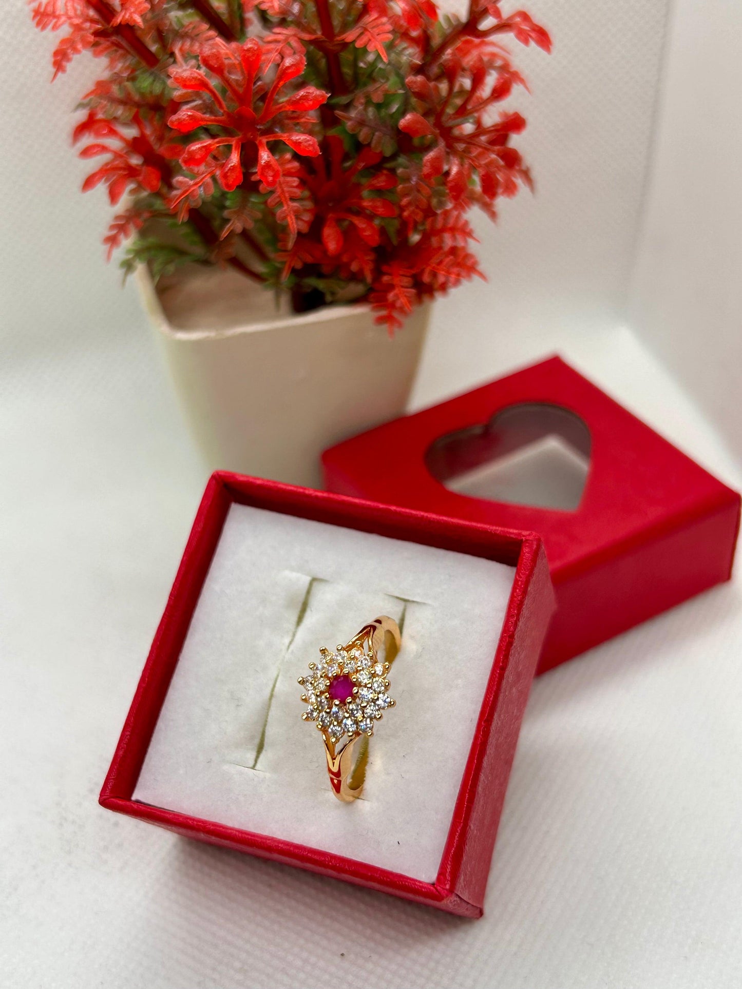 Petal Perfection Crystal Stone Ring