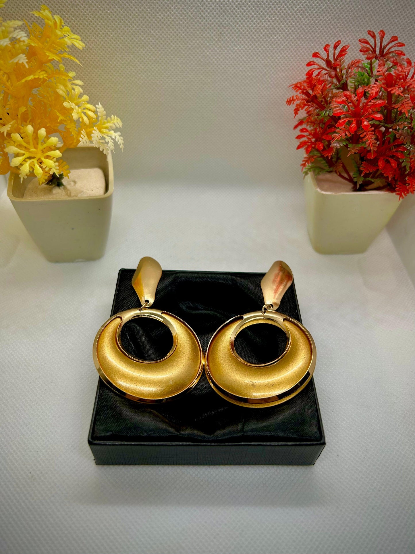 Stainless Steel Golden Earrings