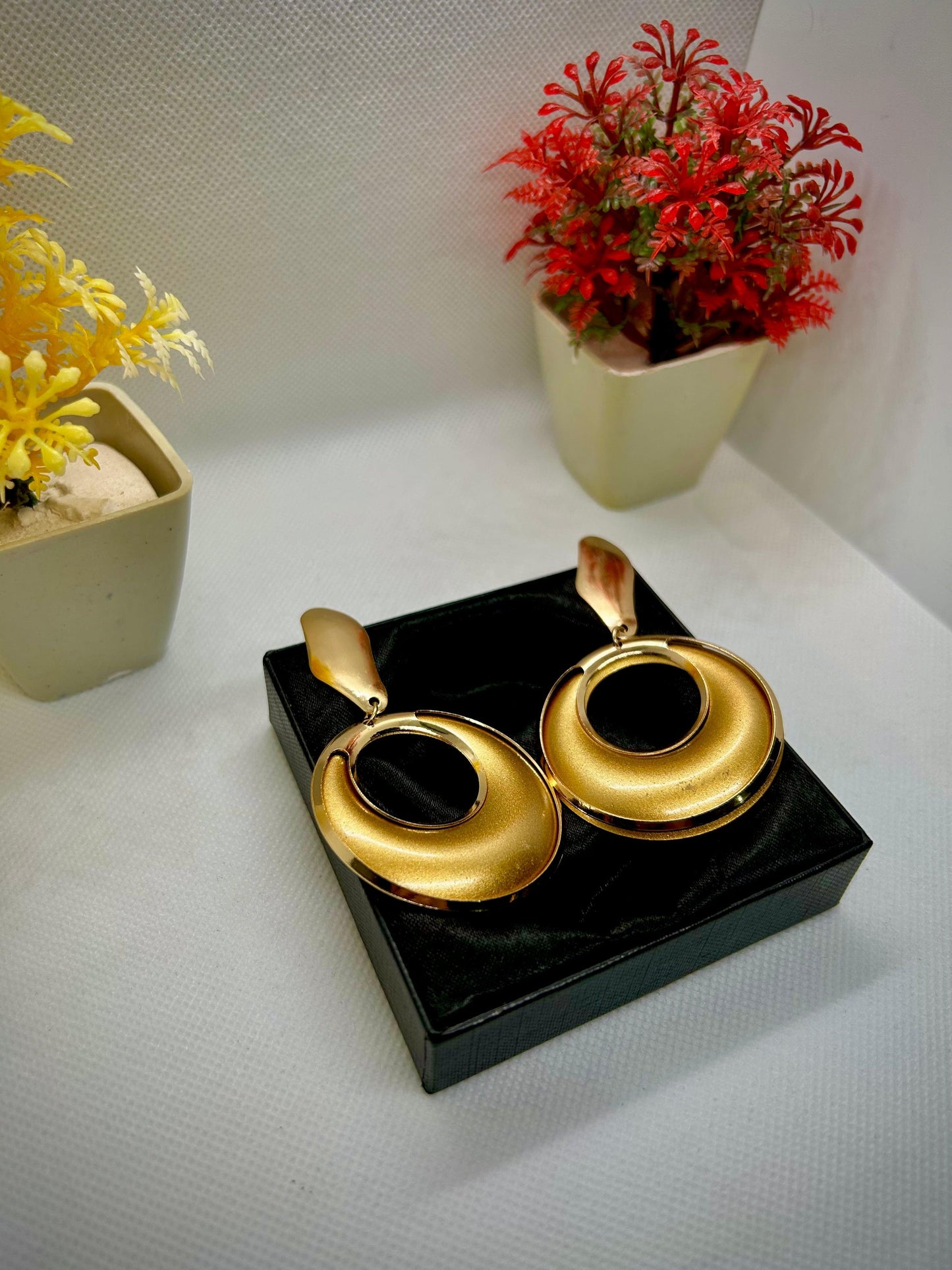 Stainless Steel Golden Earrings