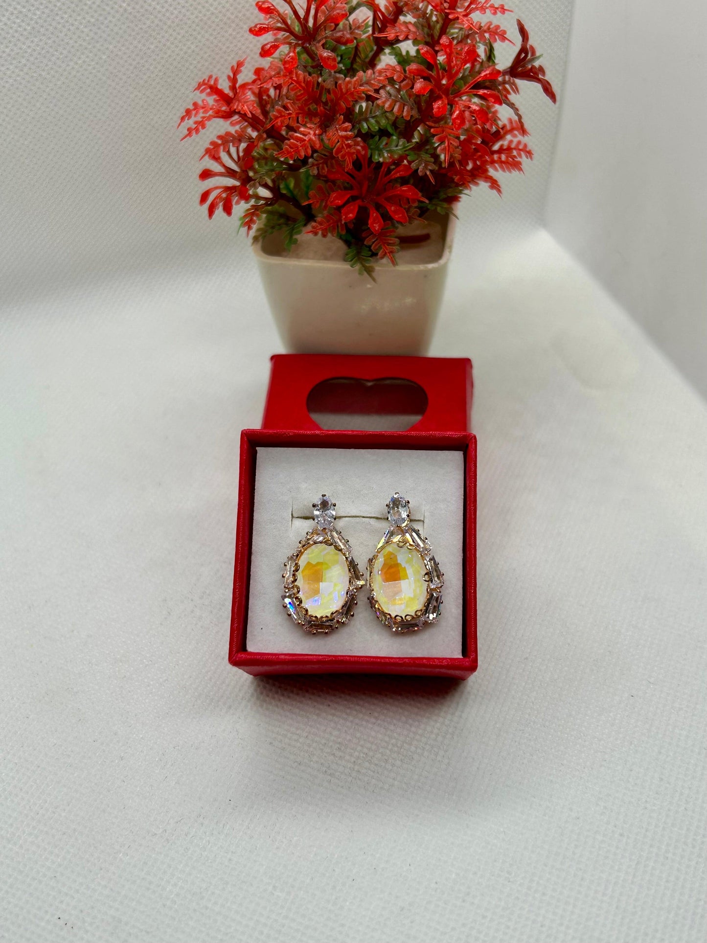 Double Shaded Mirror Stone Earrings