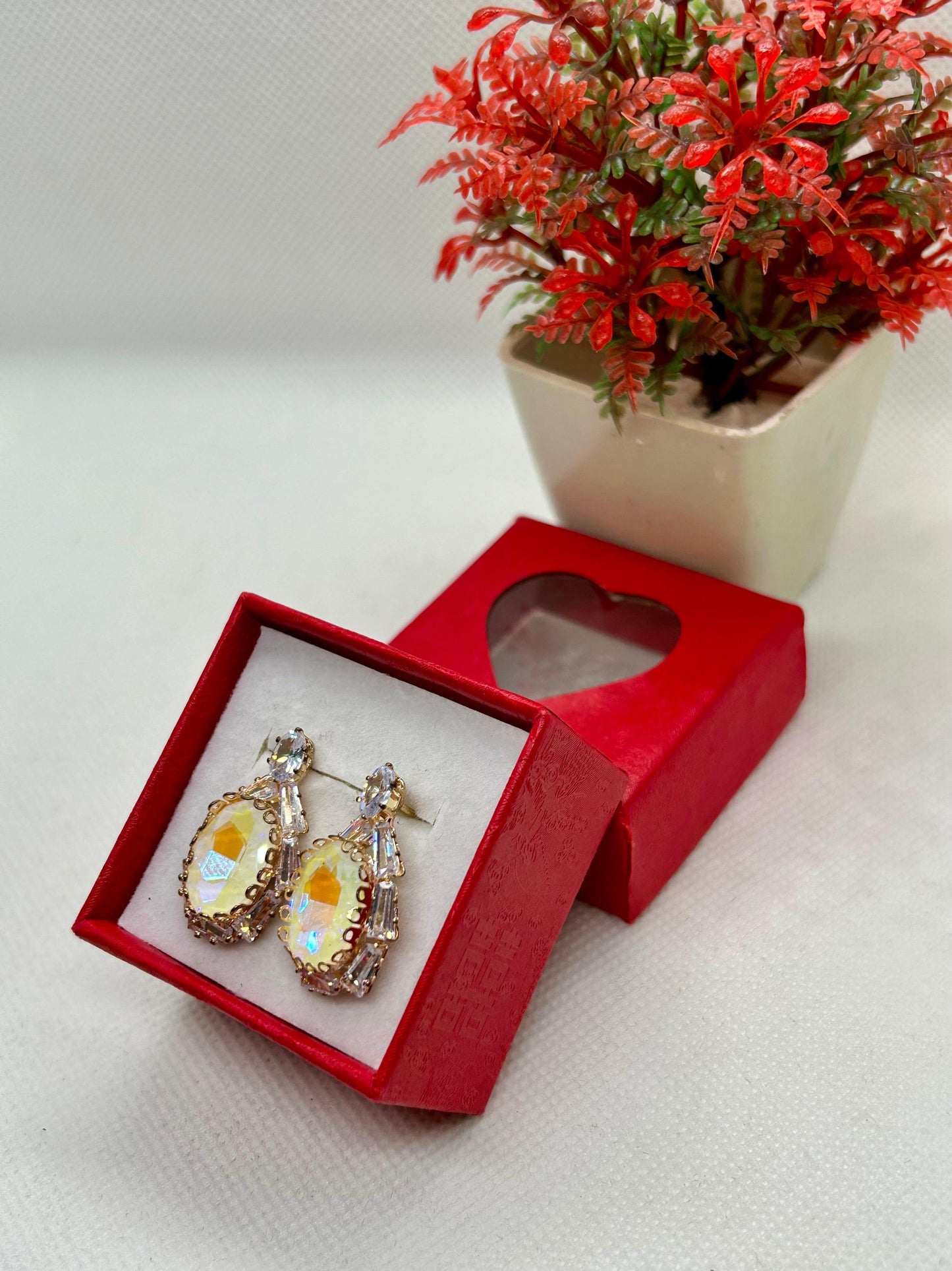 Double Shaded Mirror Stone Earrings