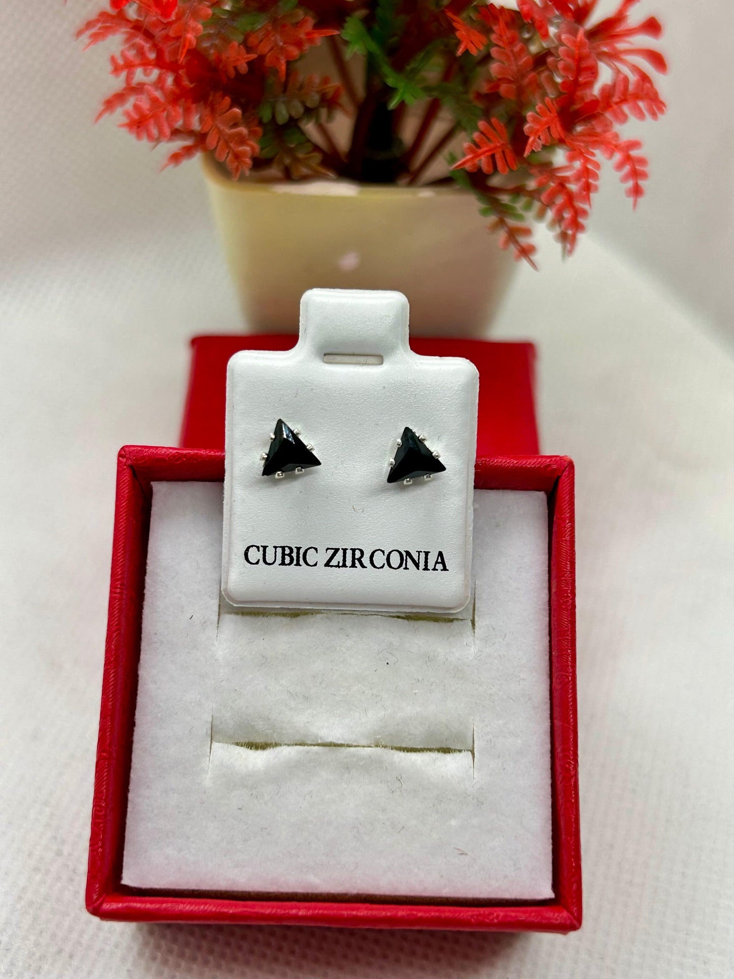 Triangle Cubic Zirconia Studs