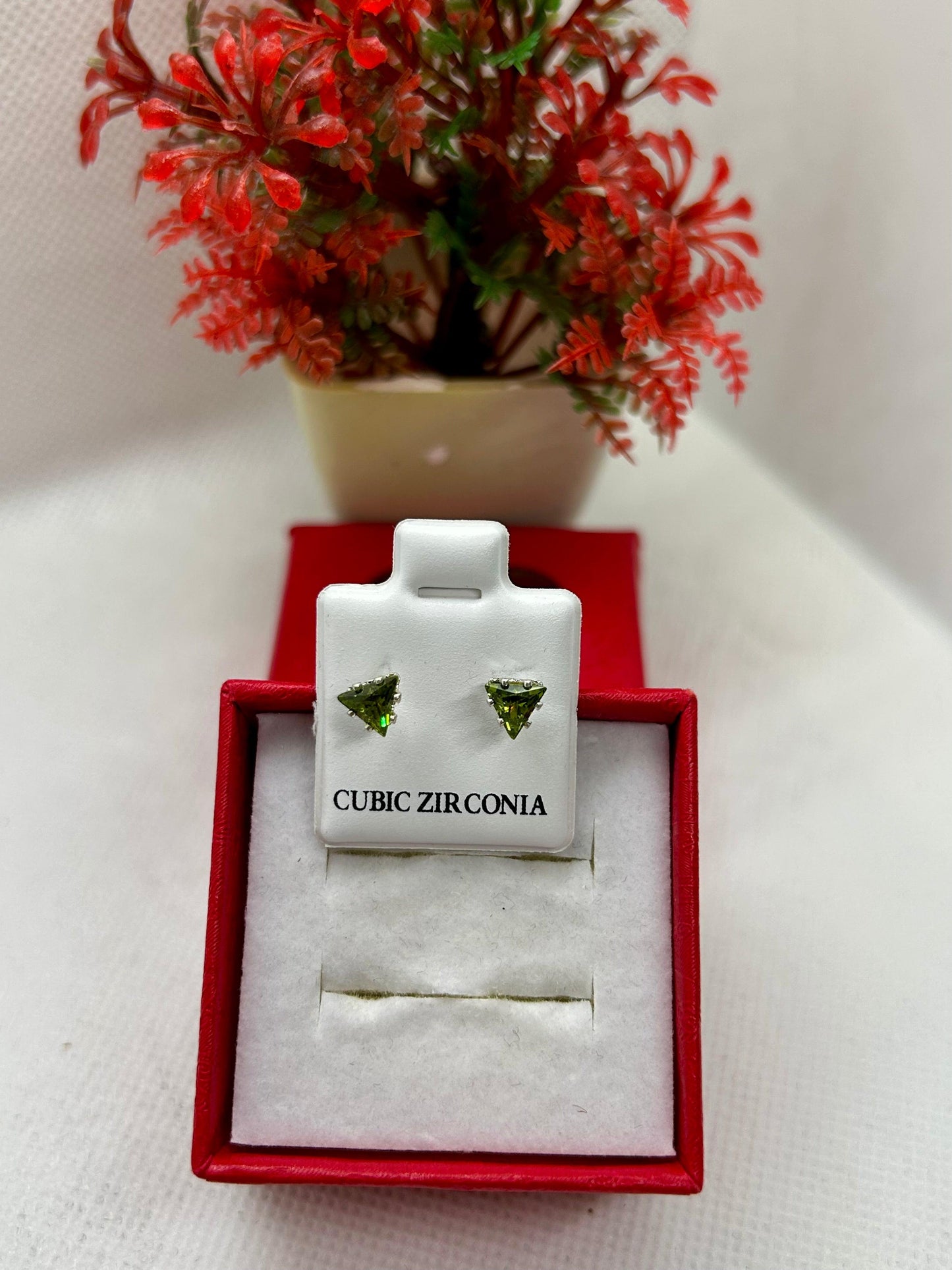 Triangle Cubic Zirconia Studs