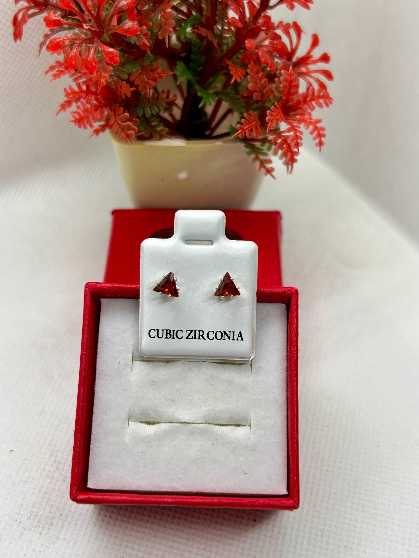 Triangle Cubic Zirconia Studs