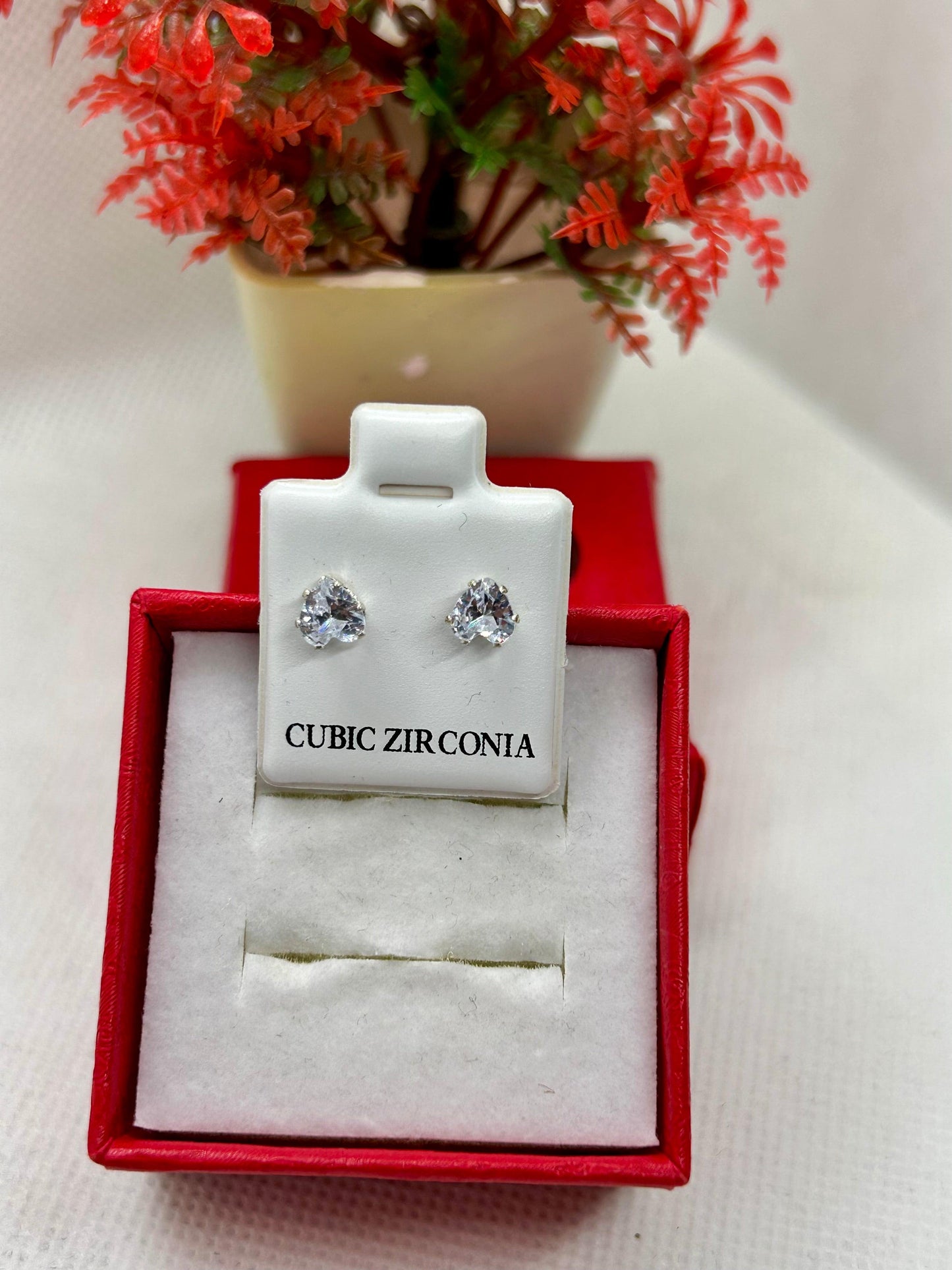 Heart Cubic Zirconia Studs