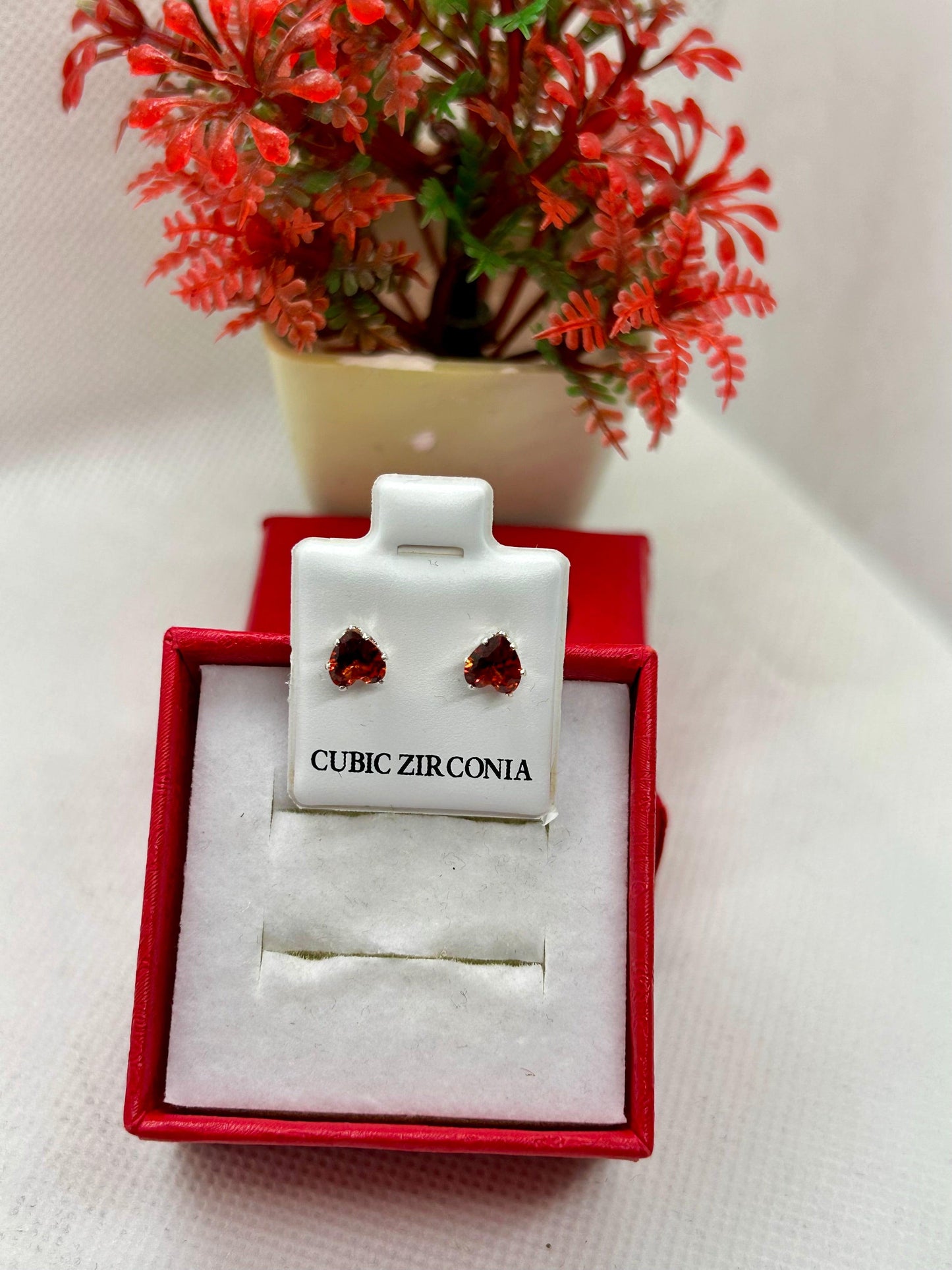 Heart Cubic Zirconia Studs