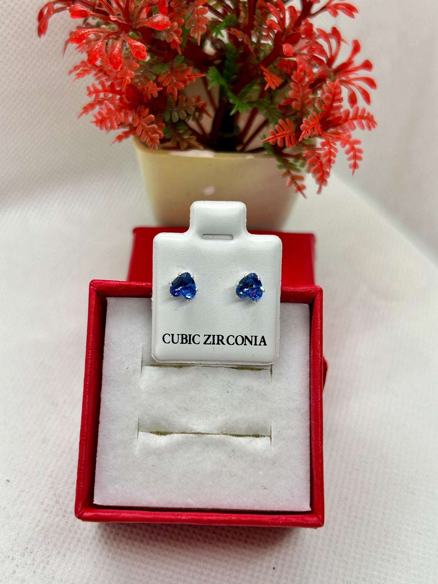 Heart Cubic Zirconia Studs
