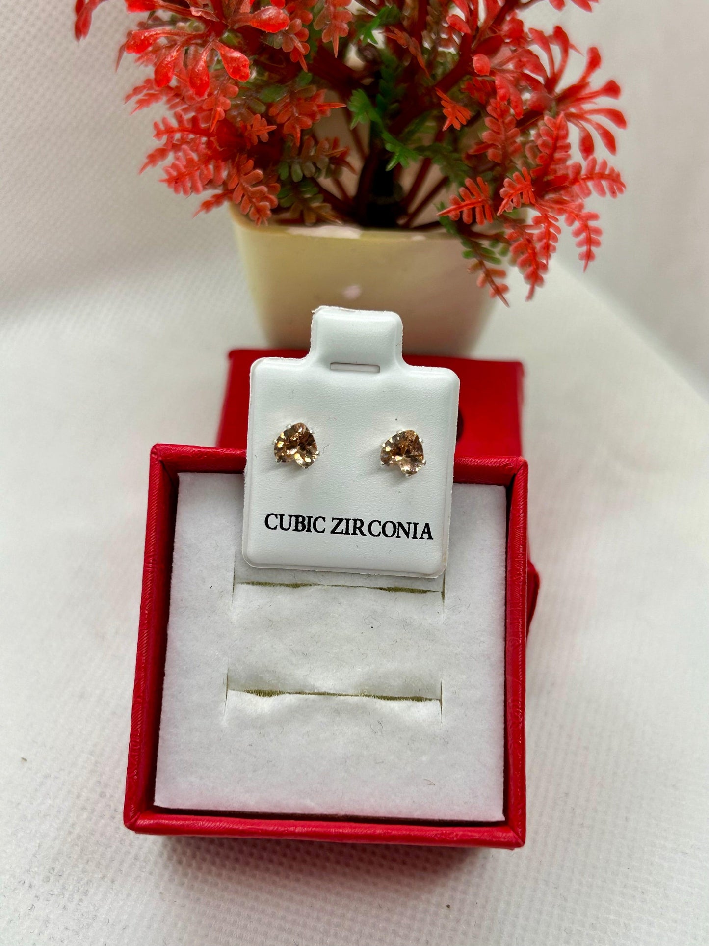 Heart Cubic Zirconia Studs