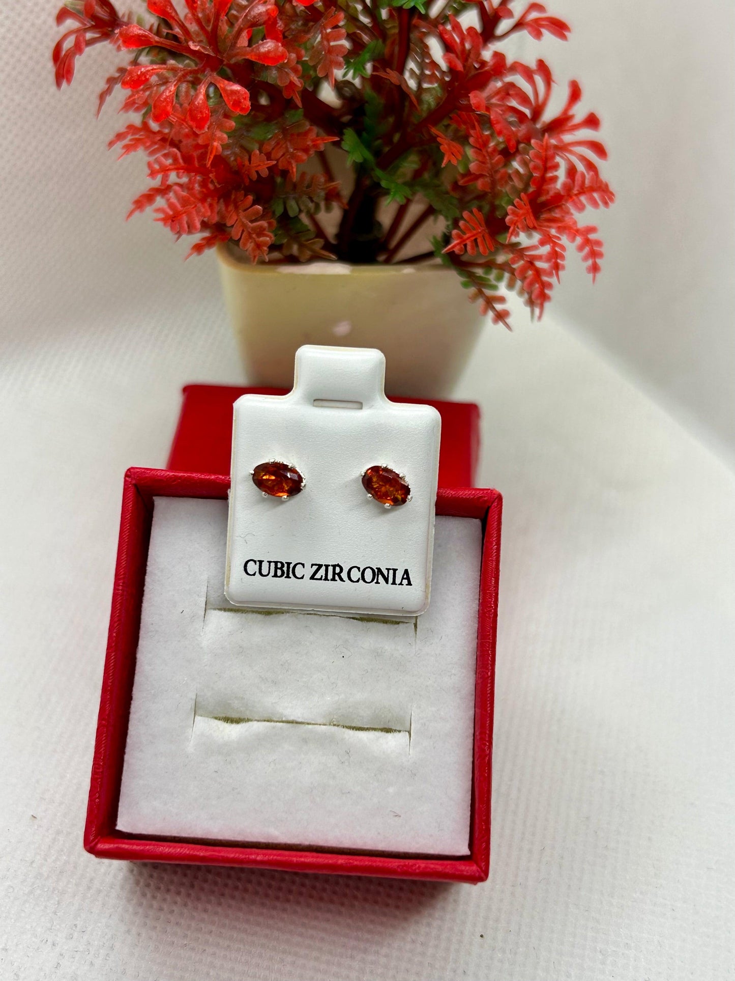 Oval Cubic Zirconia Studs