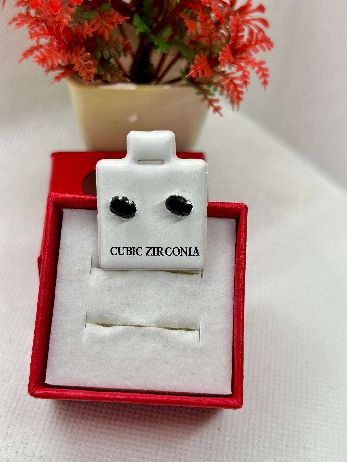 Oval Cubic Zirconia Studs