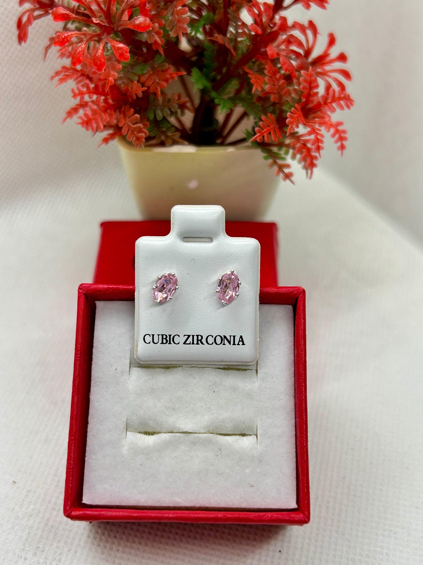 Oval Cubic Zirconia Studs