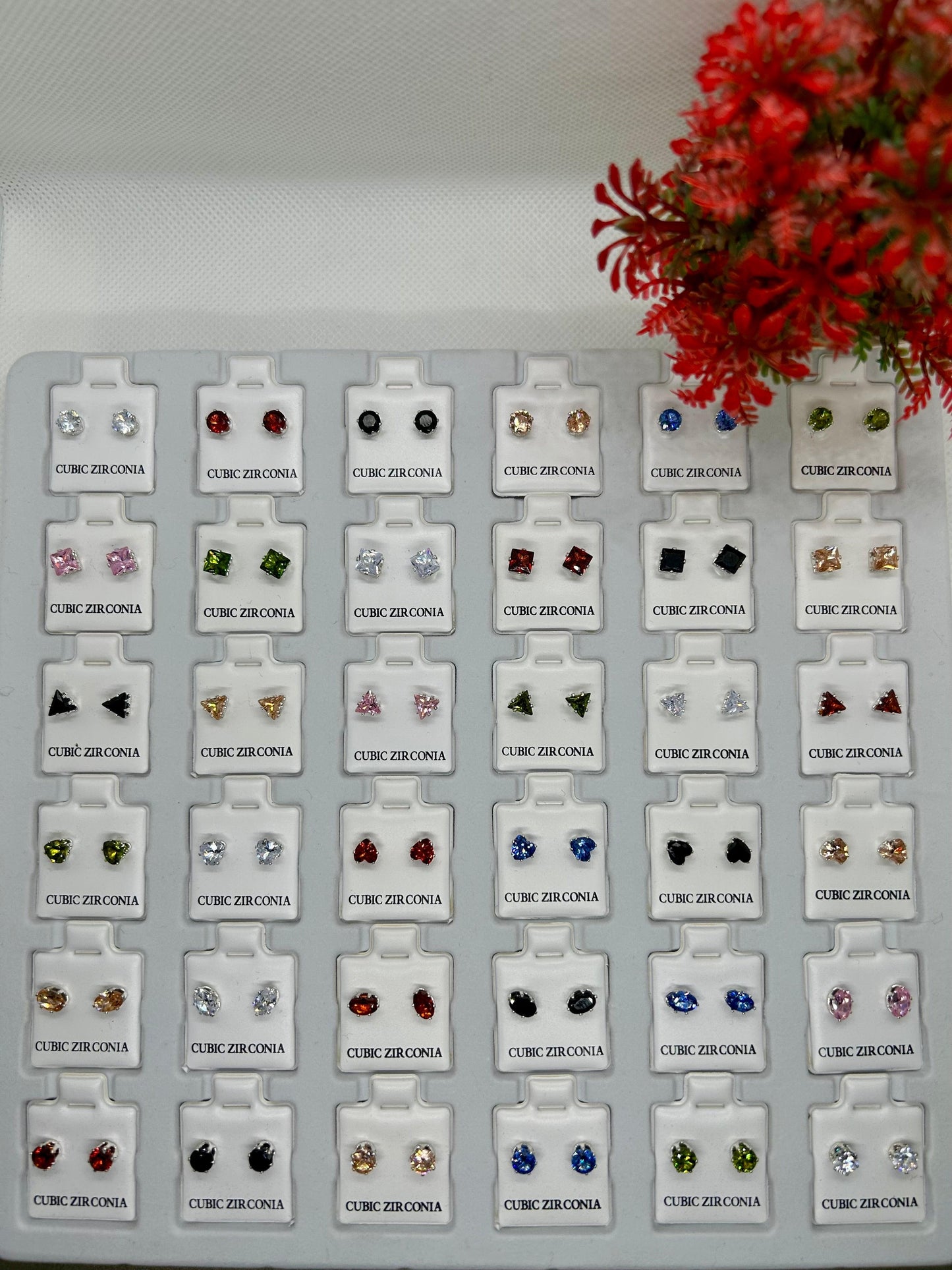 Heart Cubic Zirconia Studs