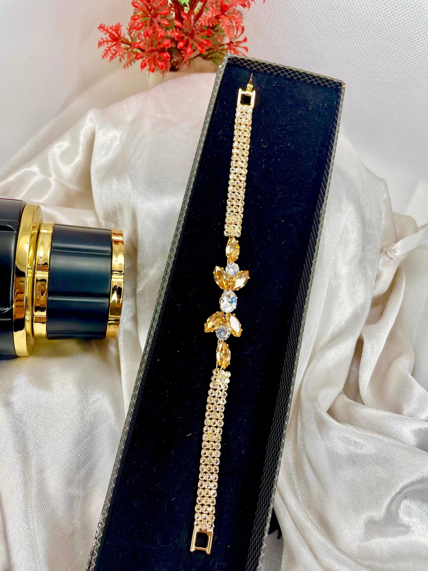Flower Petals Zircon Stones Bracelet