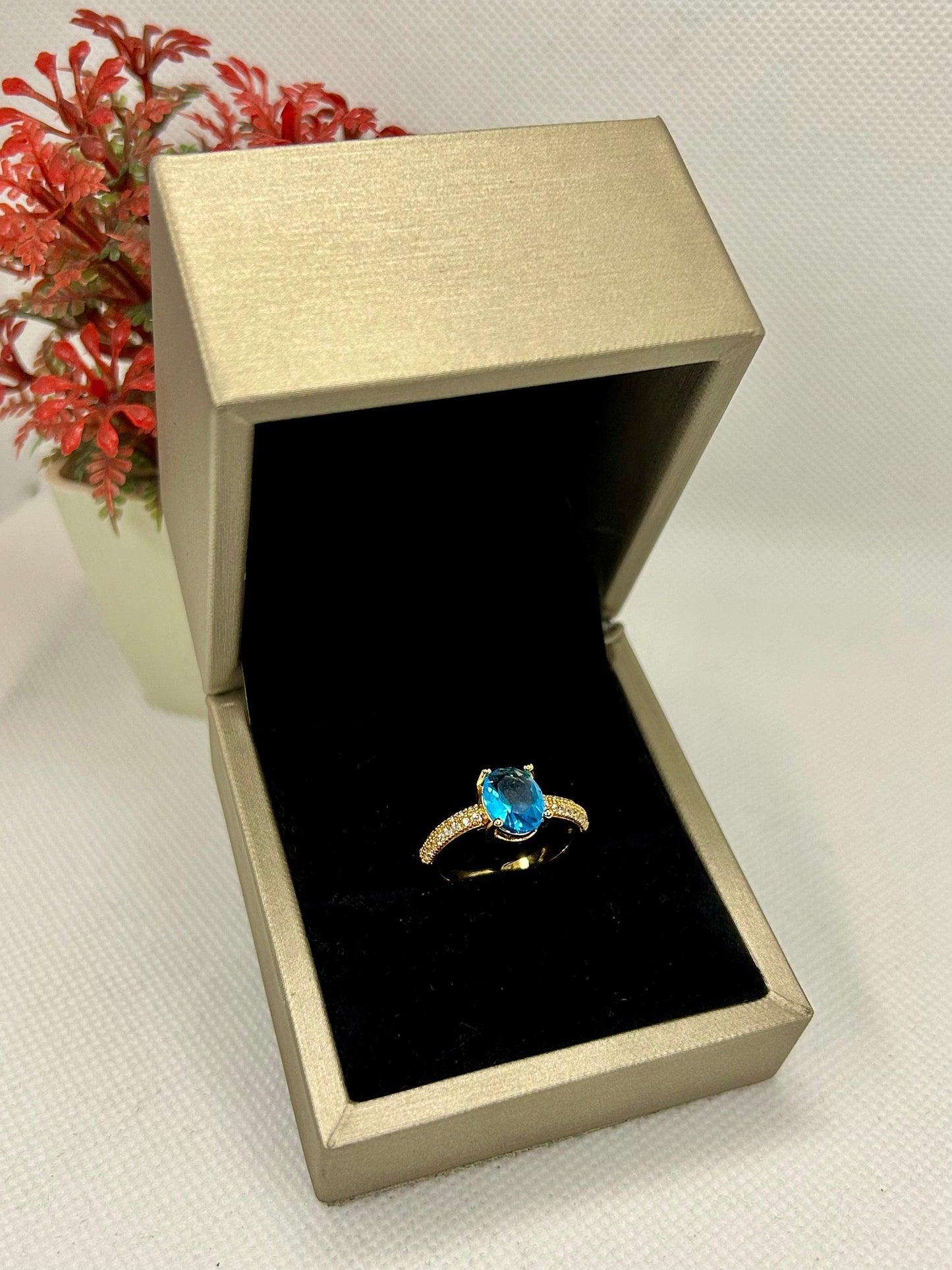 Aqua Serpent Zircon Stone Ring