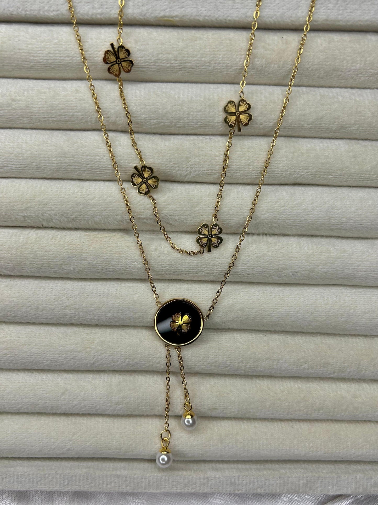 Flowers Resin Inlay Pearls Pendant