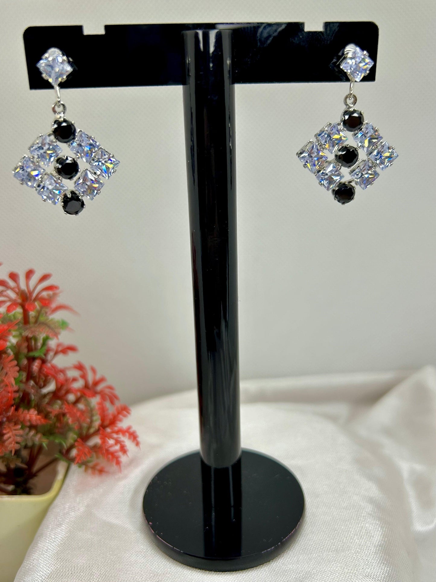 Zircon Stones Square Earrings
