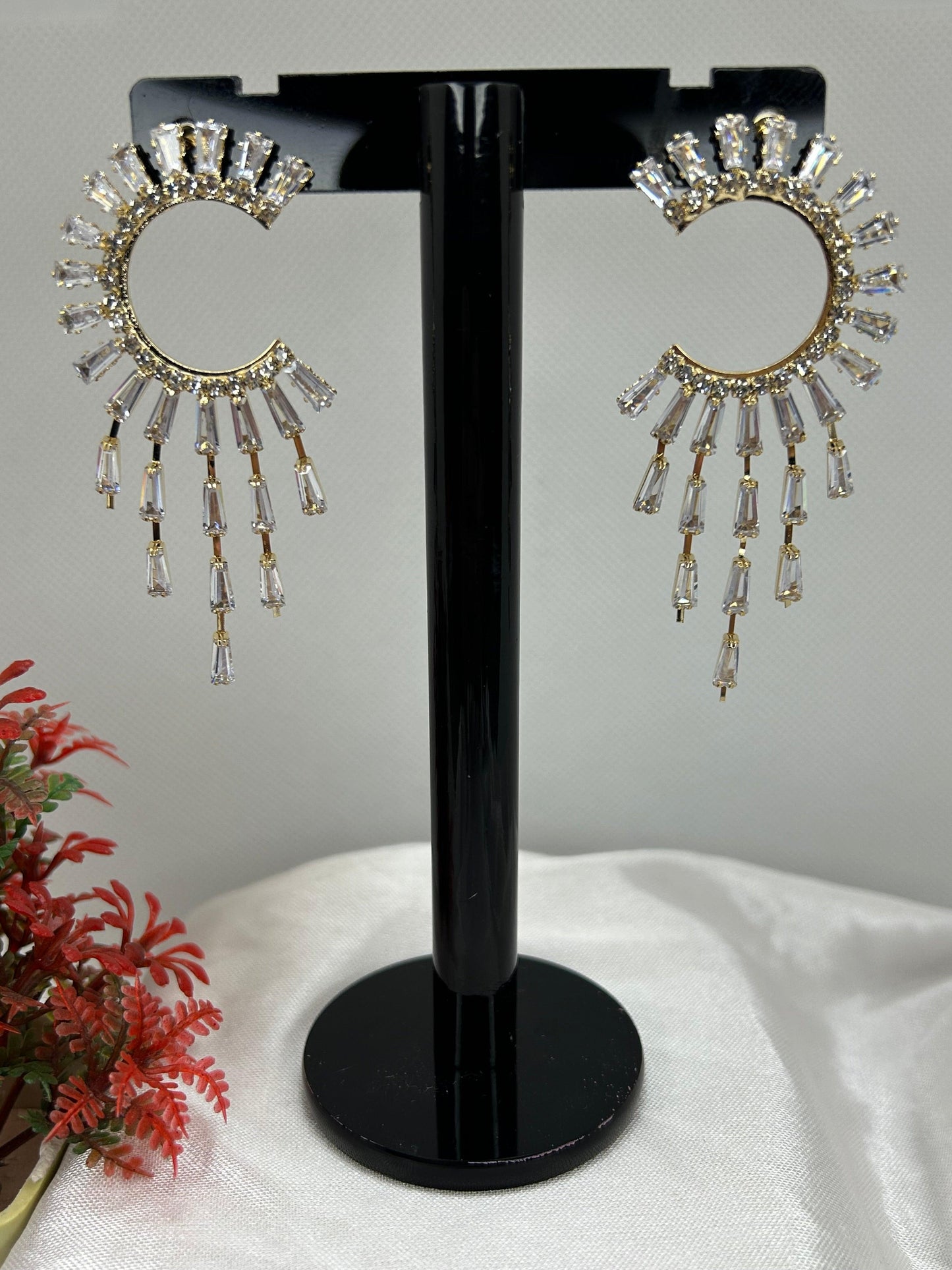 Crystal Stones Drop Earrings