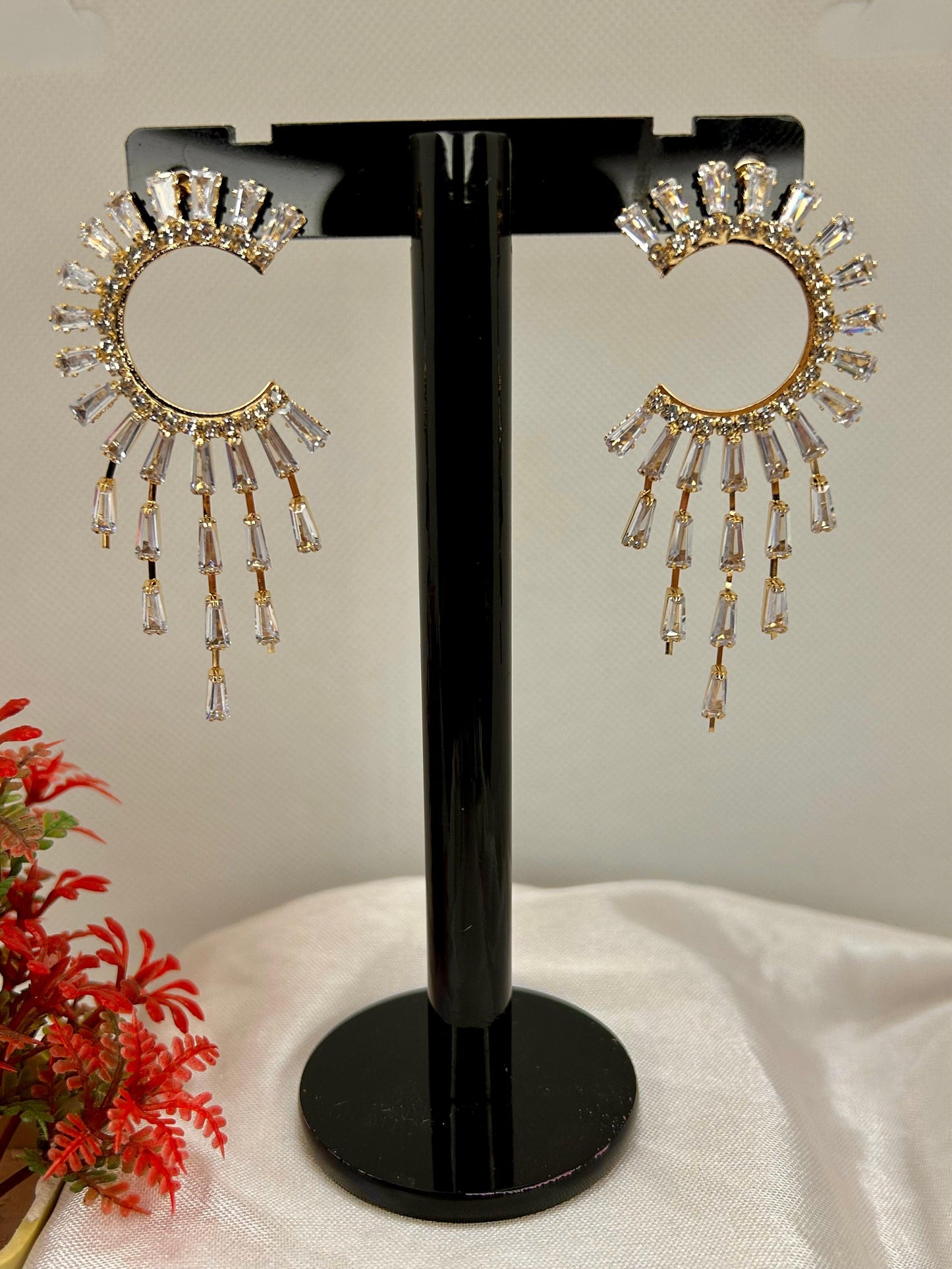 Crystal Stones Drop Earrings