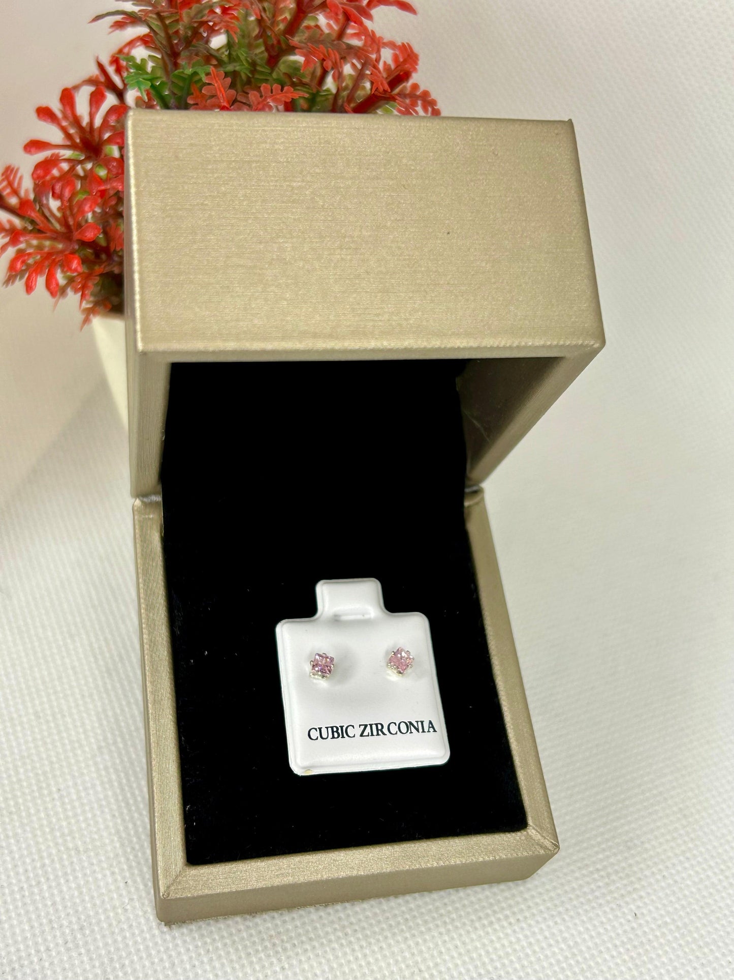Square Zircon Stone Studs ( Zero Size )