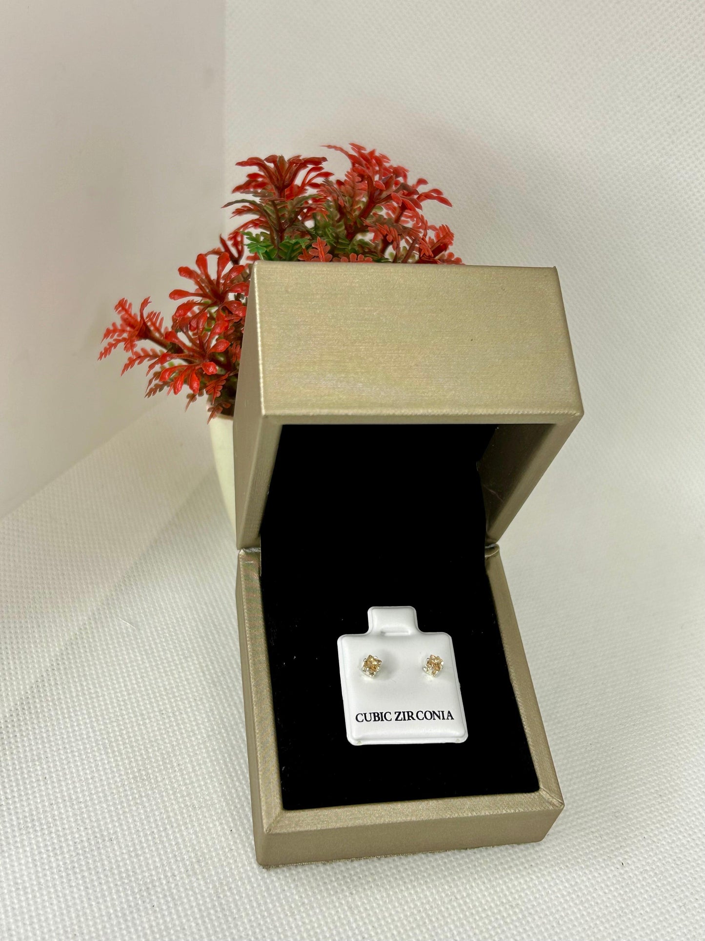 Square Zircon Stone Studs ( Zero Size )