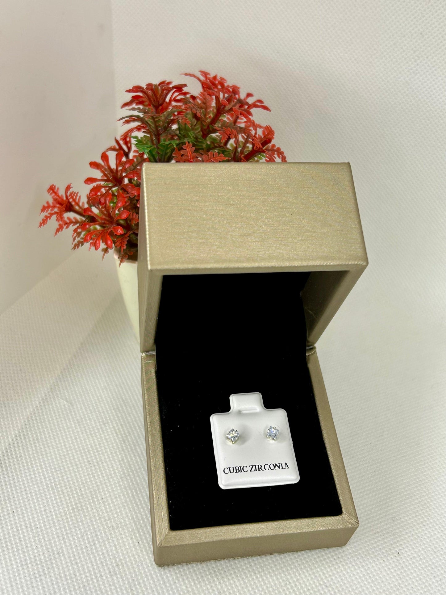 Square Zircon Stone Studs ( Zero Size )