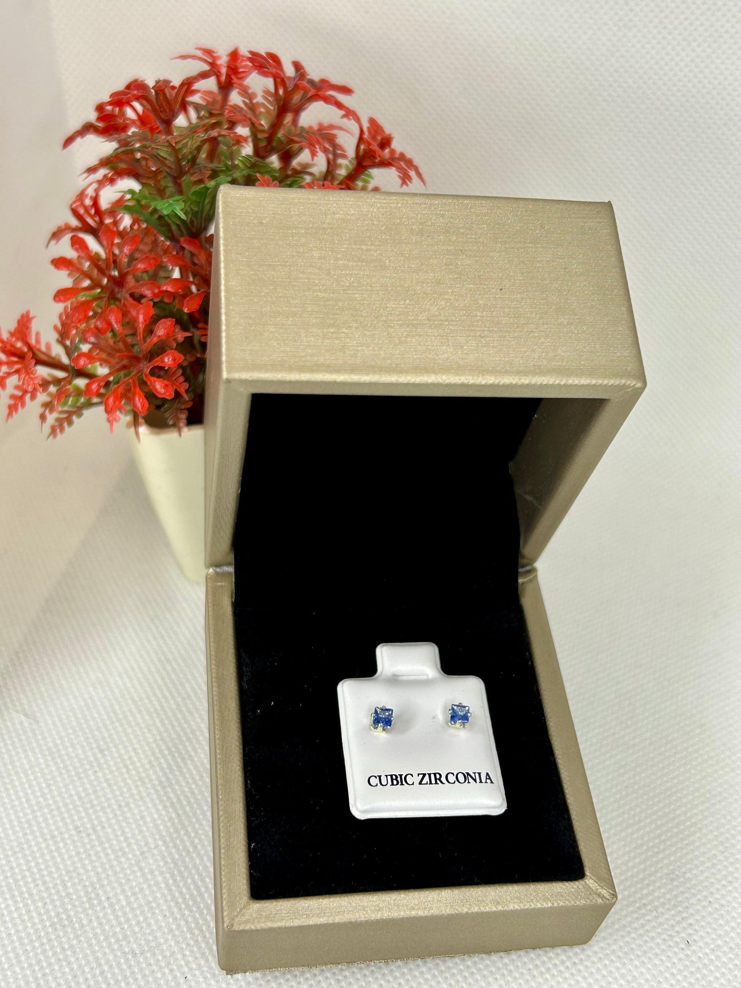 Square Zircon Stone Studs ( Zero Size )