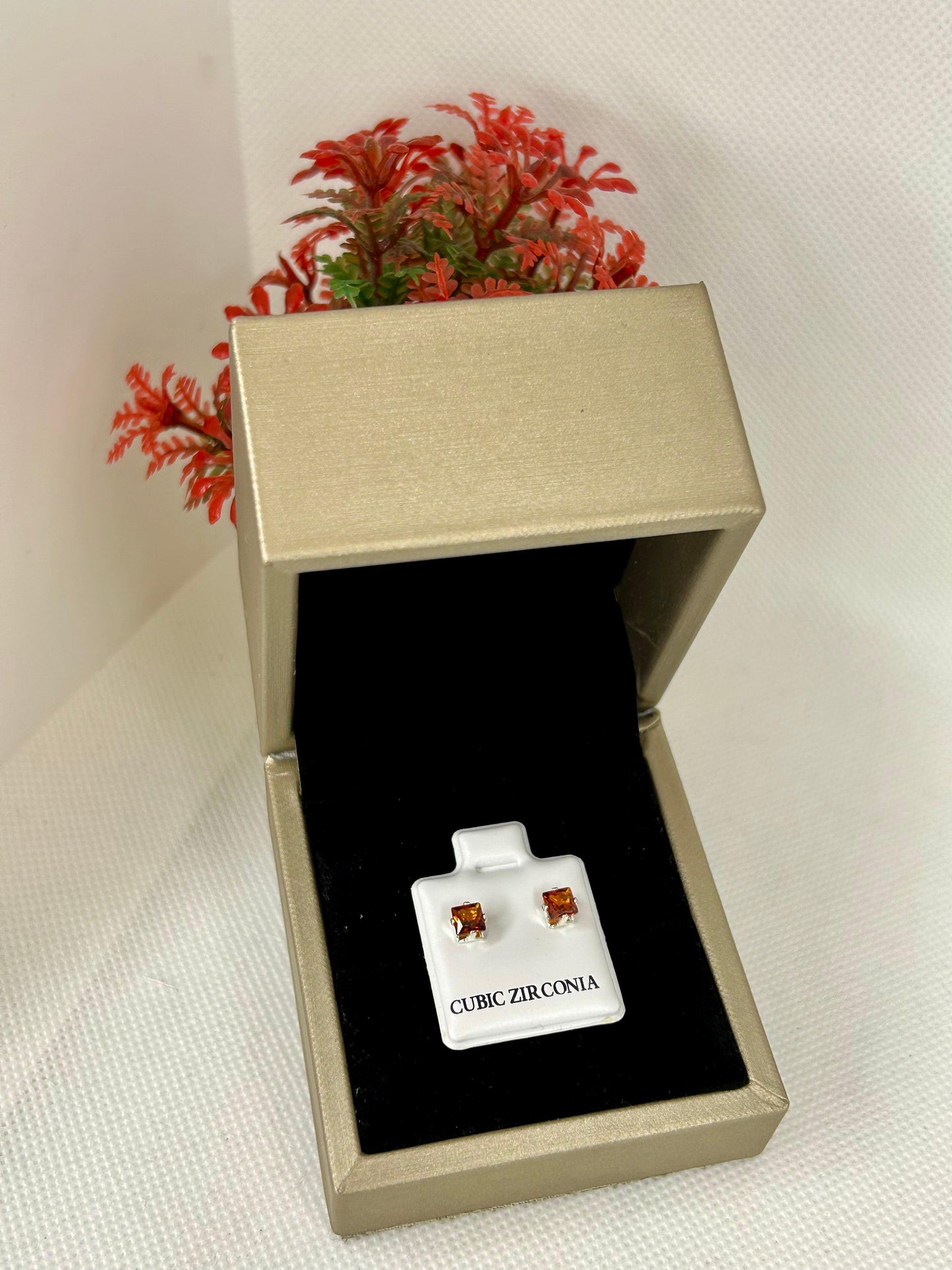 Square Zircon Stone Studs ( Size 01 )