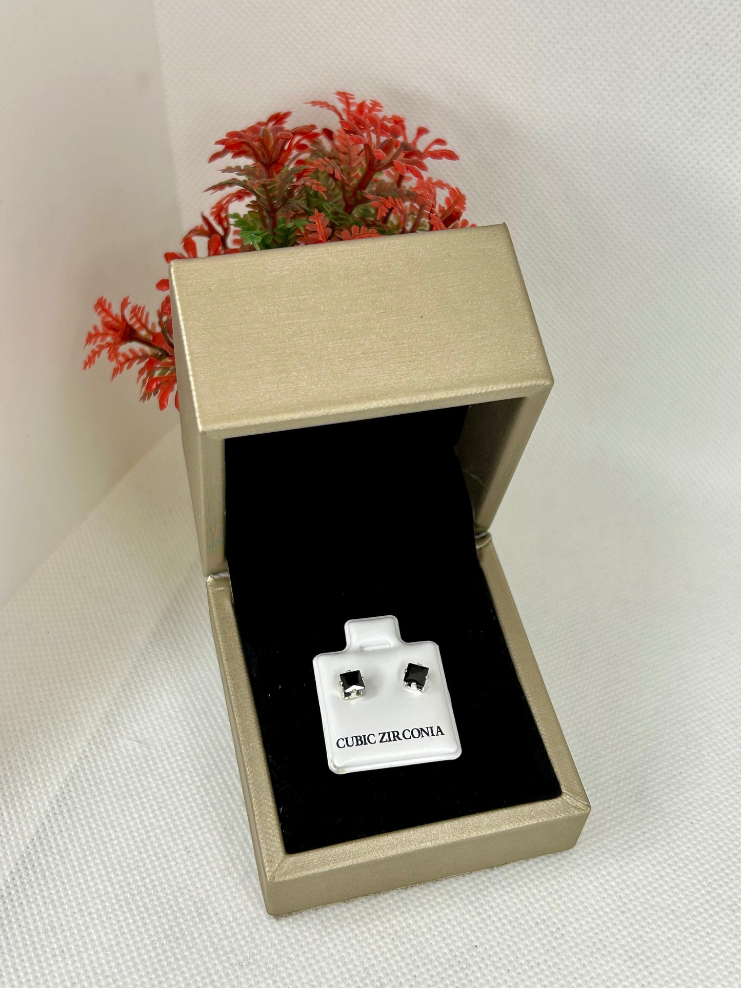 Square Zircon Stone Studs ( Size 01 )