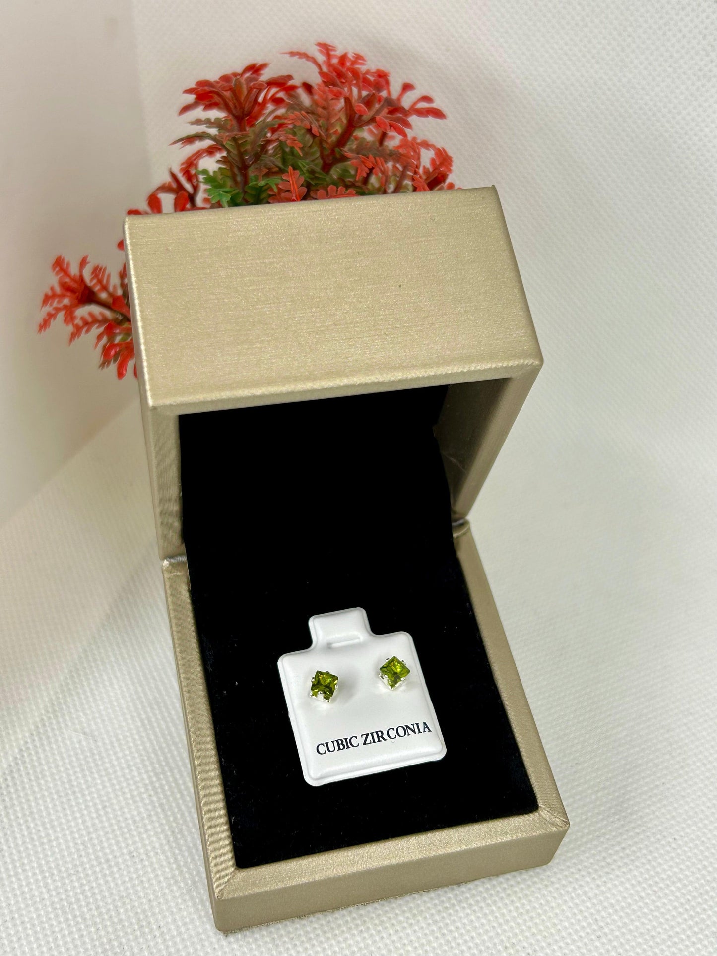 Square Zircon Stone Studs ( Size 01 )