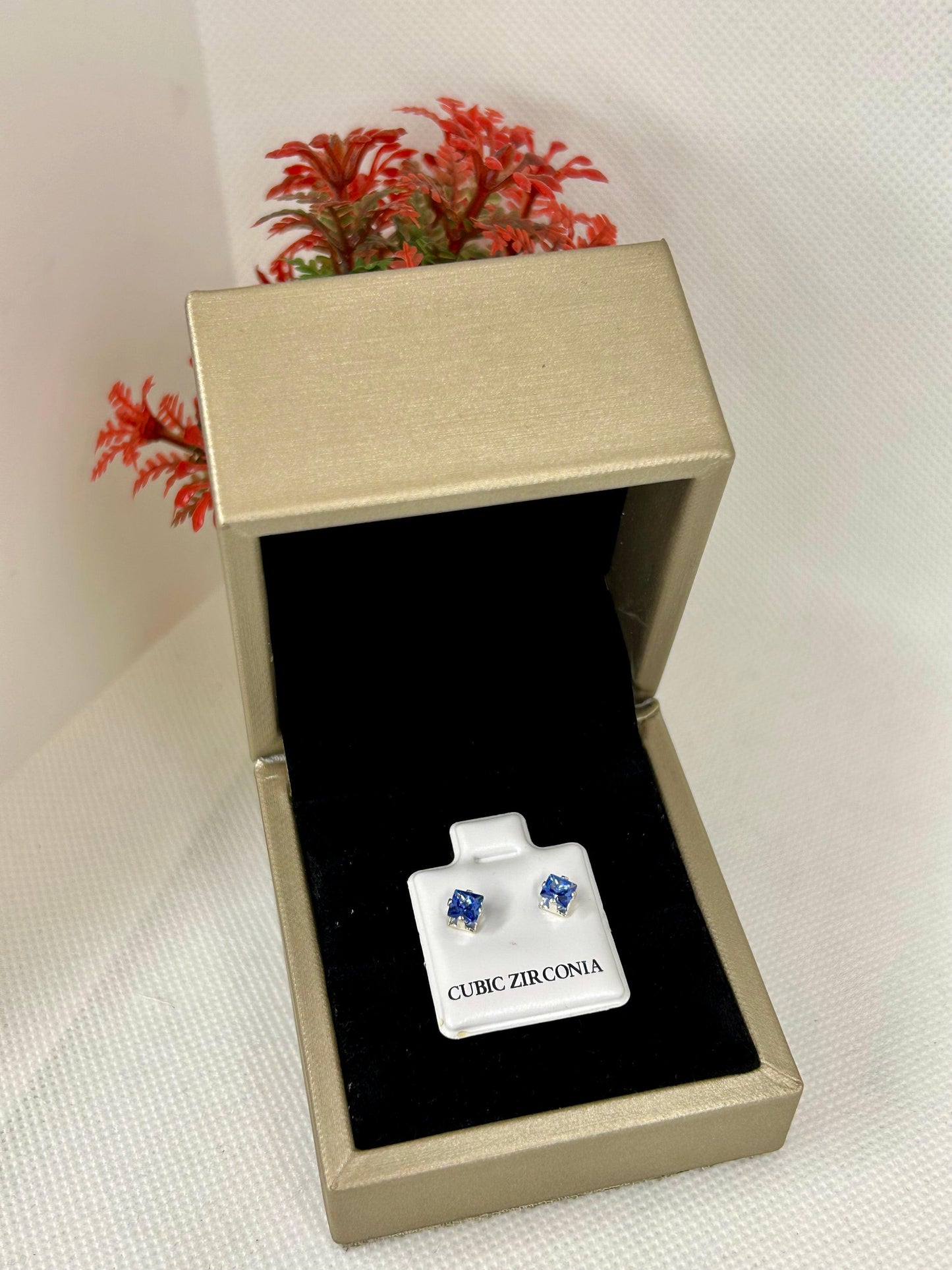 Square Zircon Stone Studs ( Size 01 )