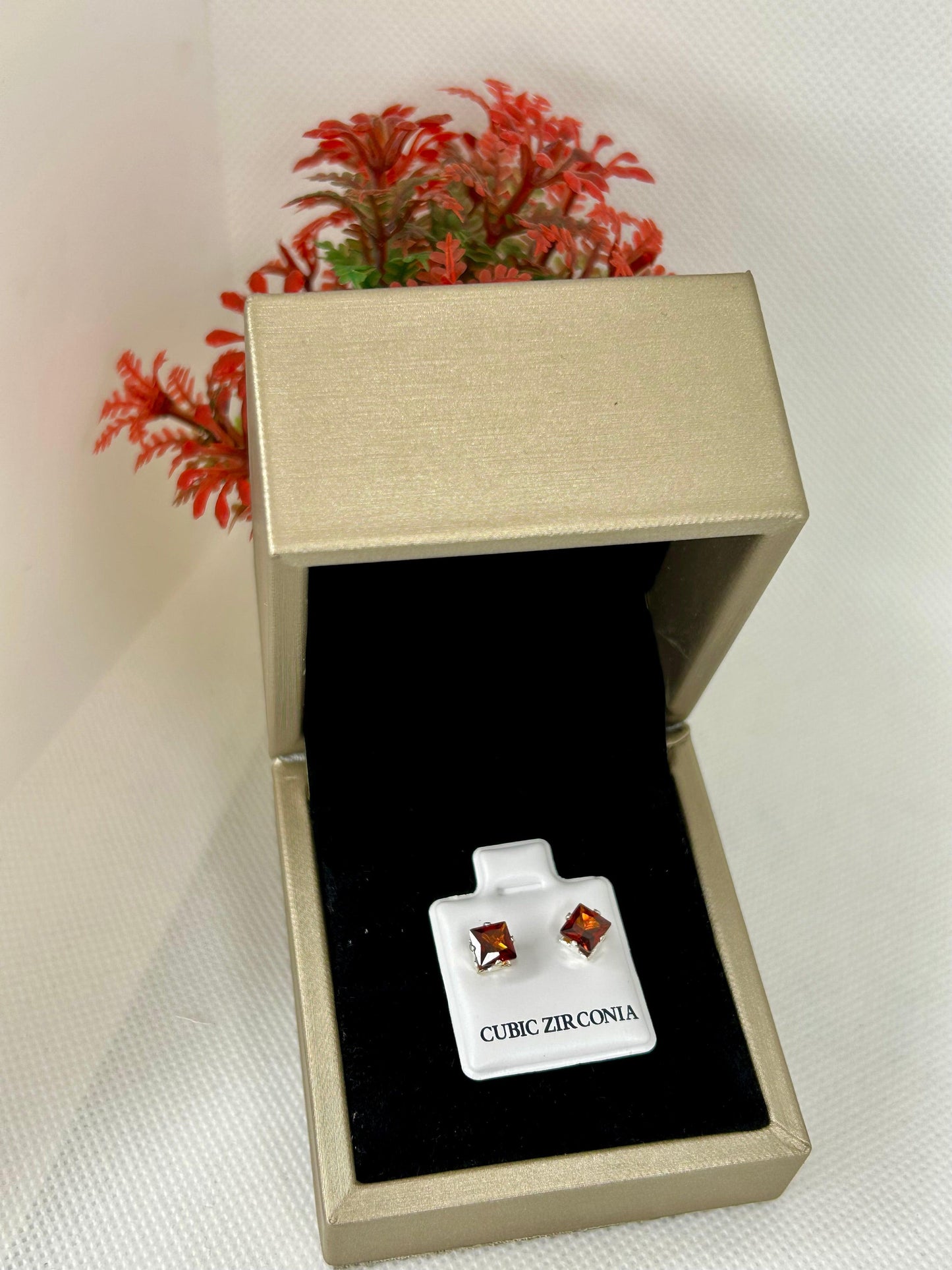 Square Zircon Stones Studs ( Size 02 )