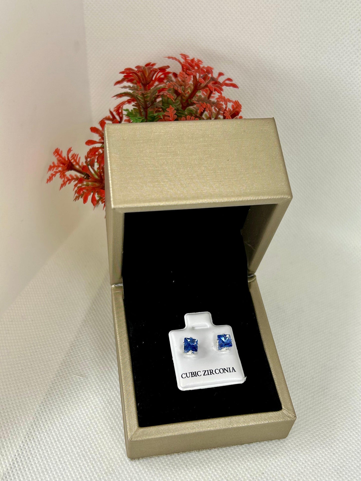 Square Zircon Stones Studs ( Size 02 )