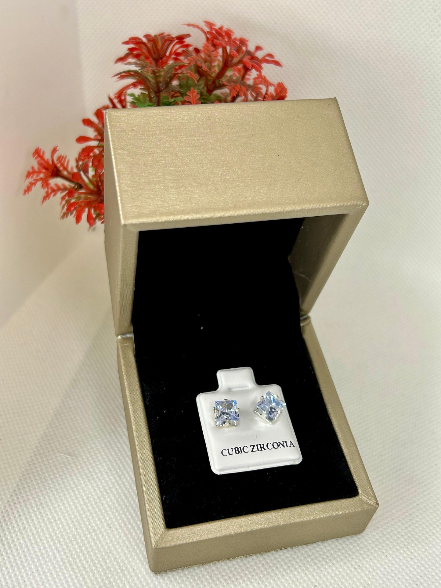 Square Zircon Stone Studs ( Size 03 )