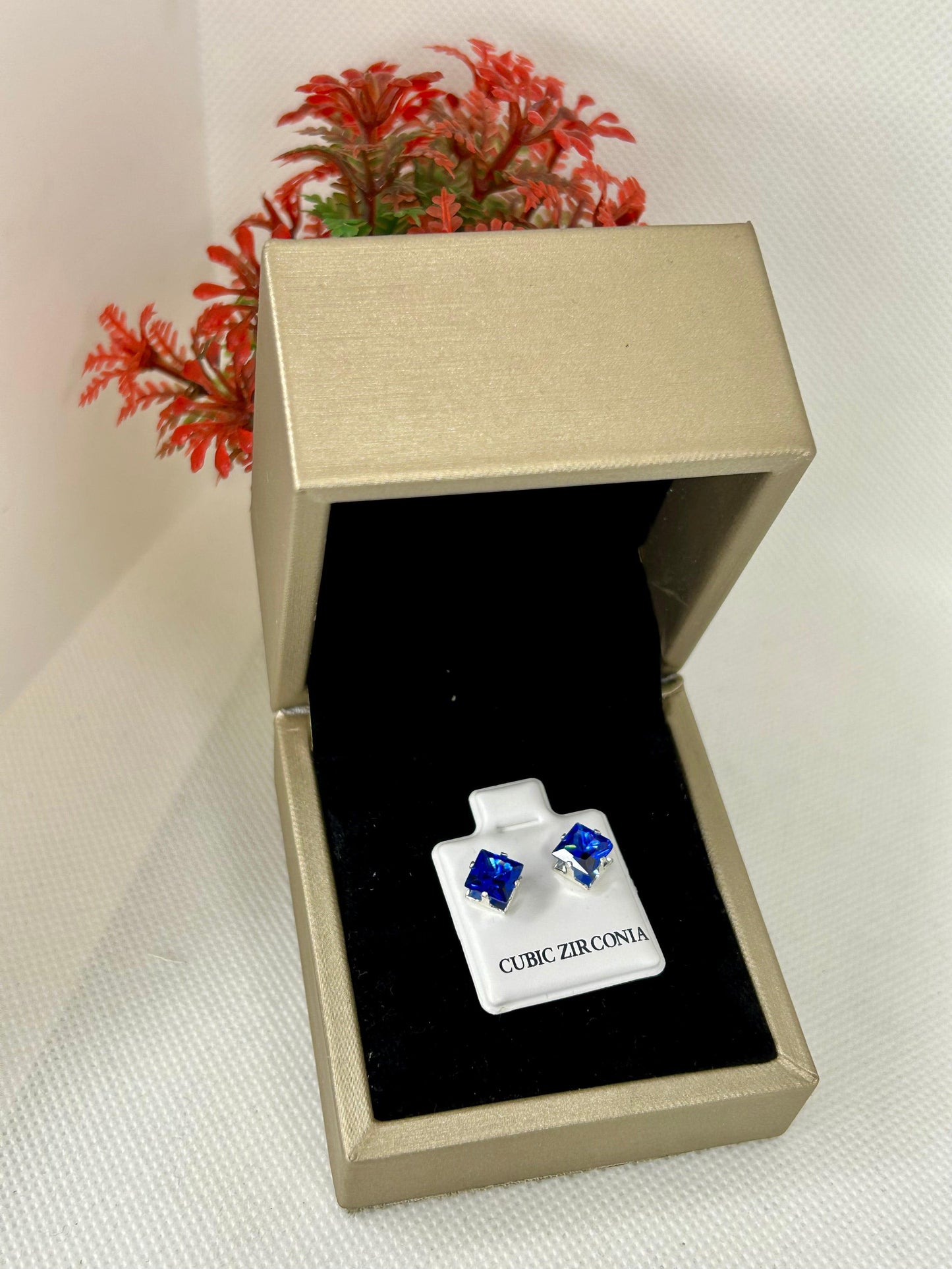 Square Zircon Stone Studs ( Size 03 )