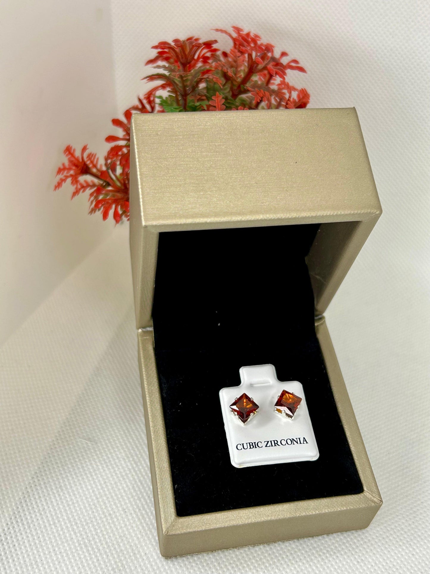 Square Zircon Stone Studs ( Size 03 )