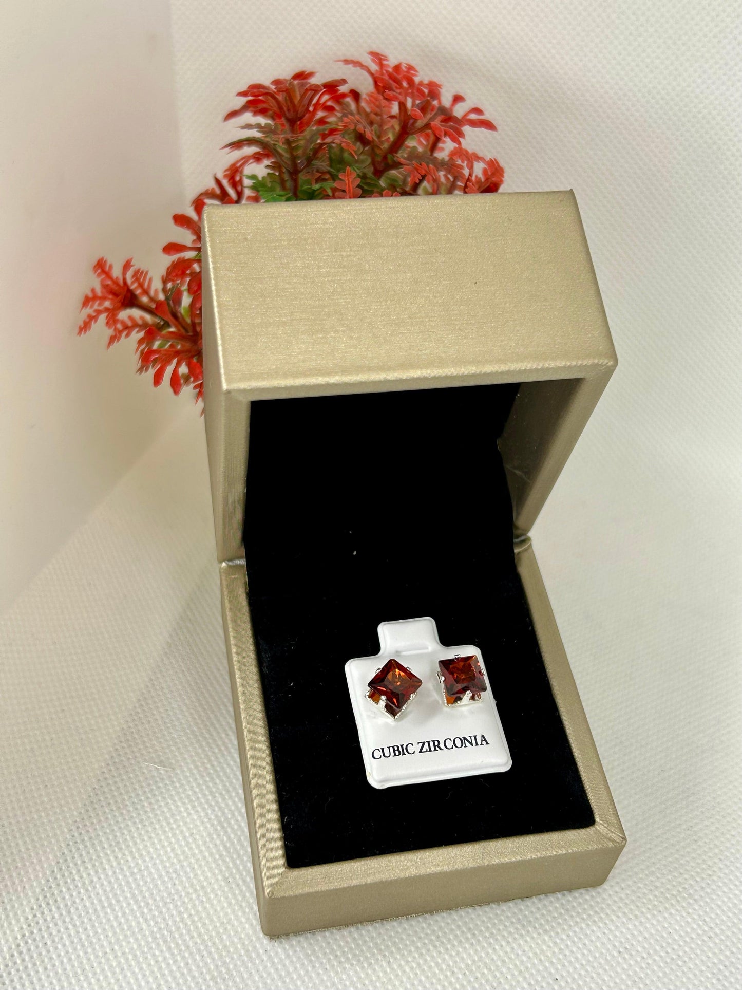 Square Zircon Stone Studs ( Size 04 )